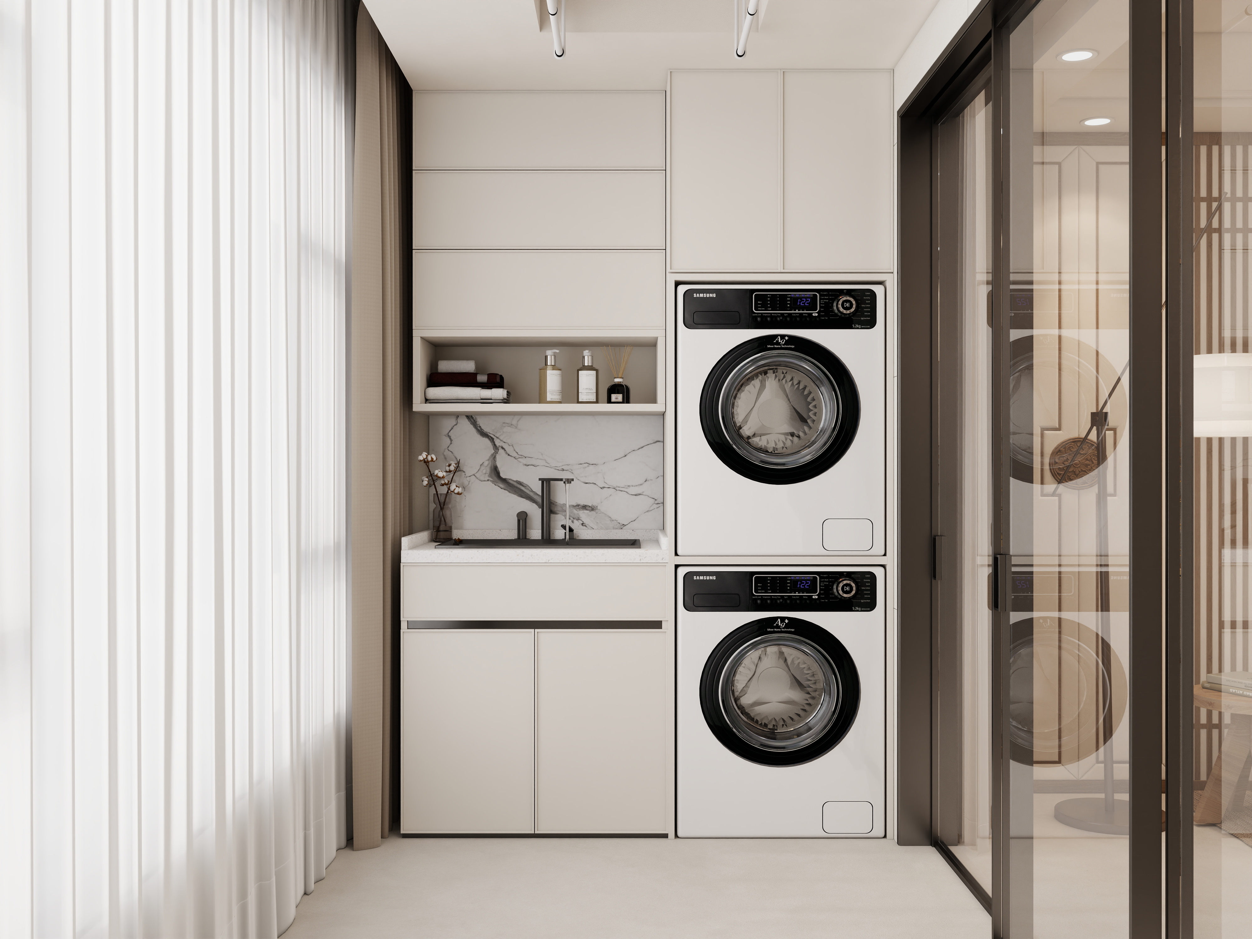 庄育霖-凯旋花园144平新中式3室装修效果图