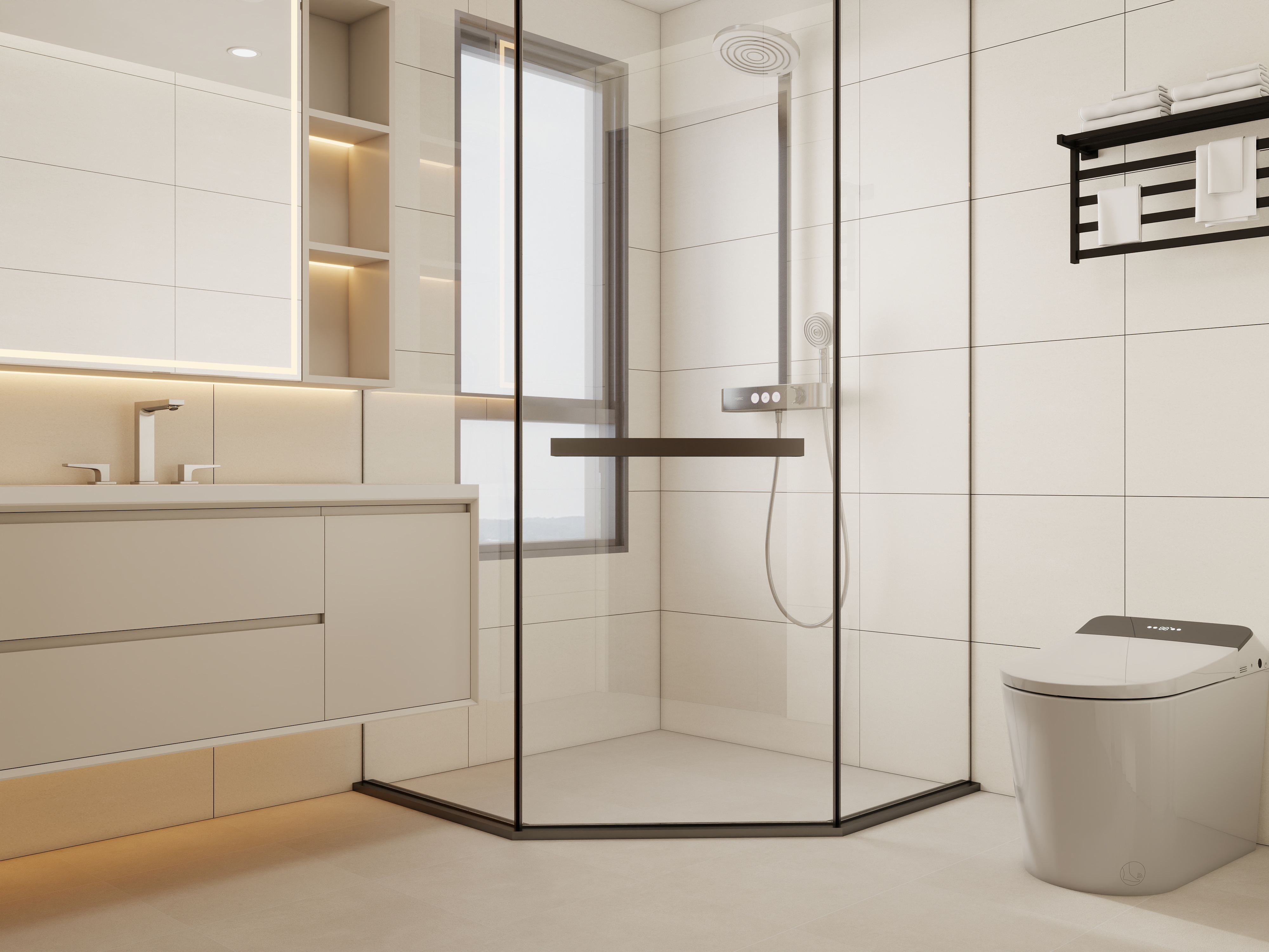 庄育霖-凯旋花园144平新中式3室装修效果图