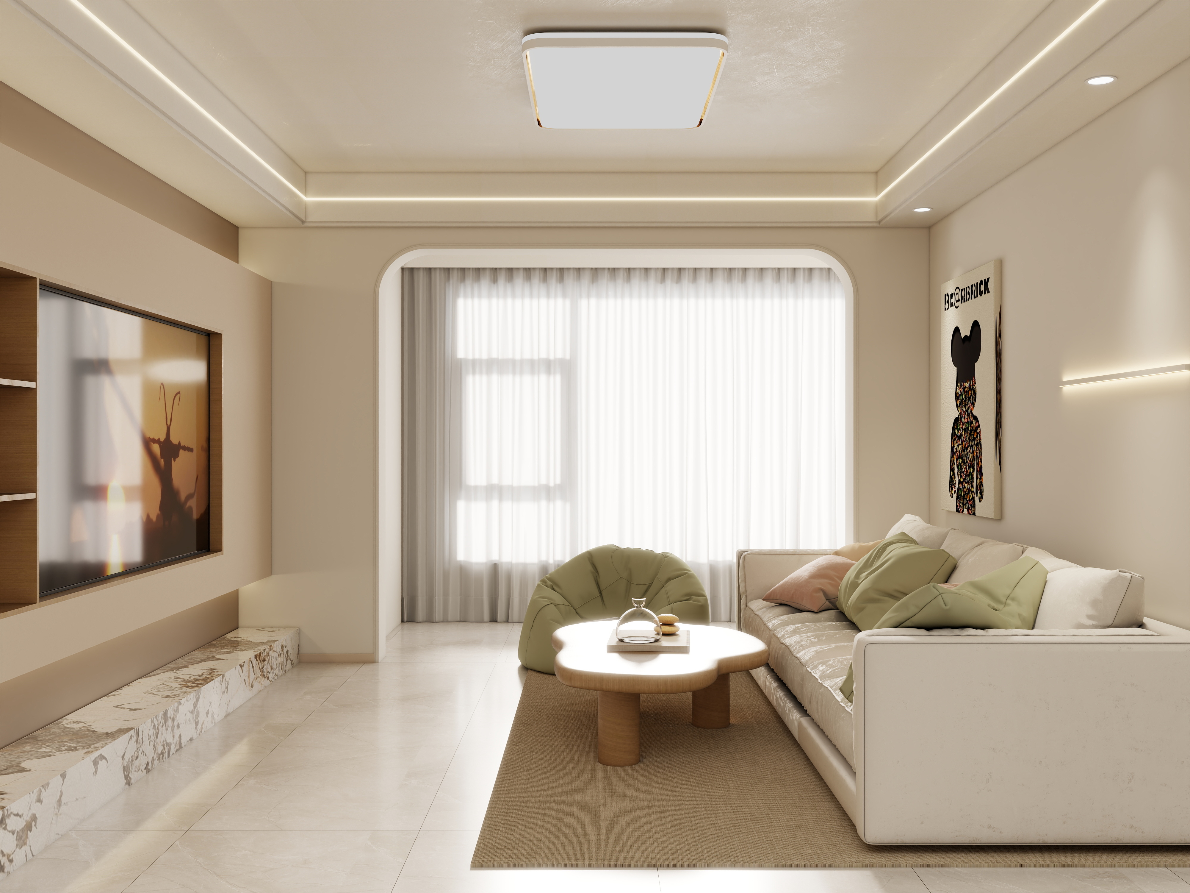 壹诺设计工作室-奶油原木风-装修设计方案