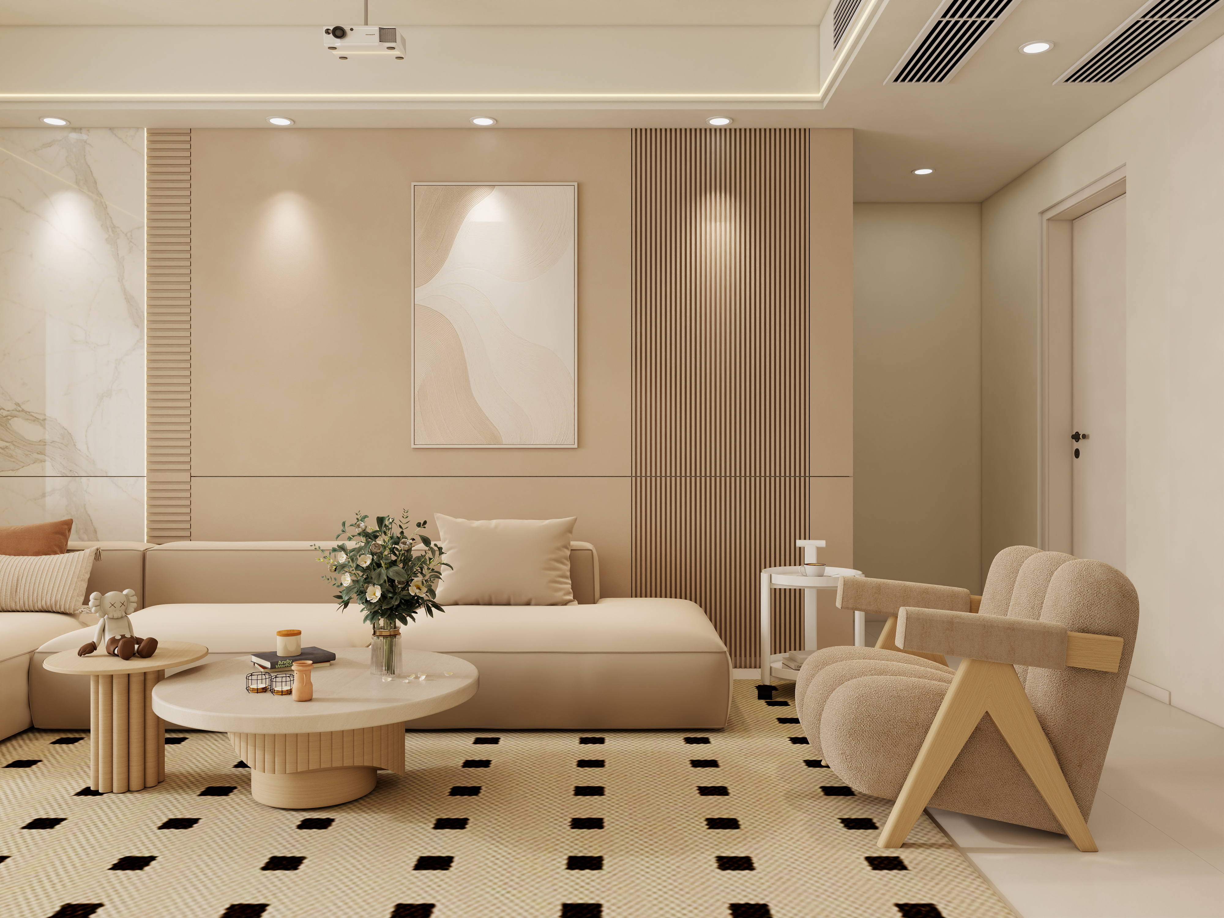 庄育霖-光语花园104平奶油风3室装修效果图