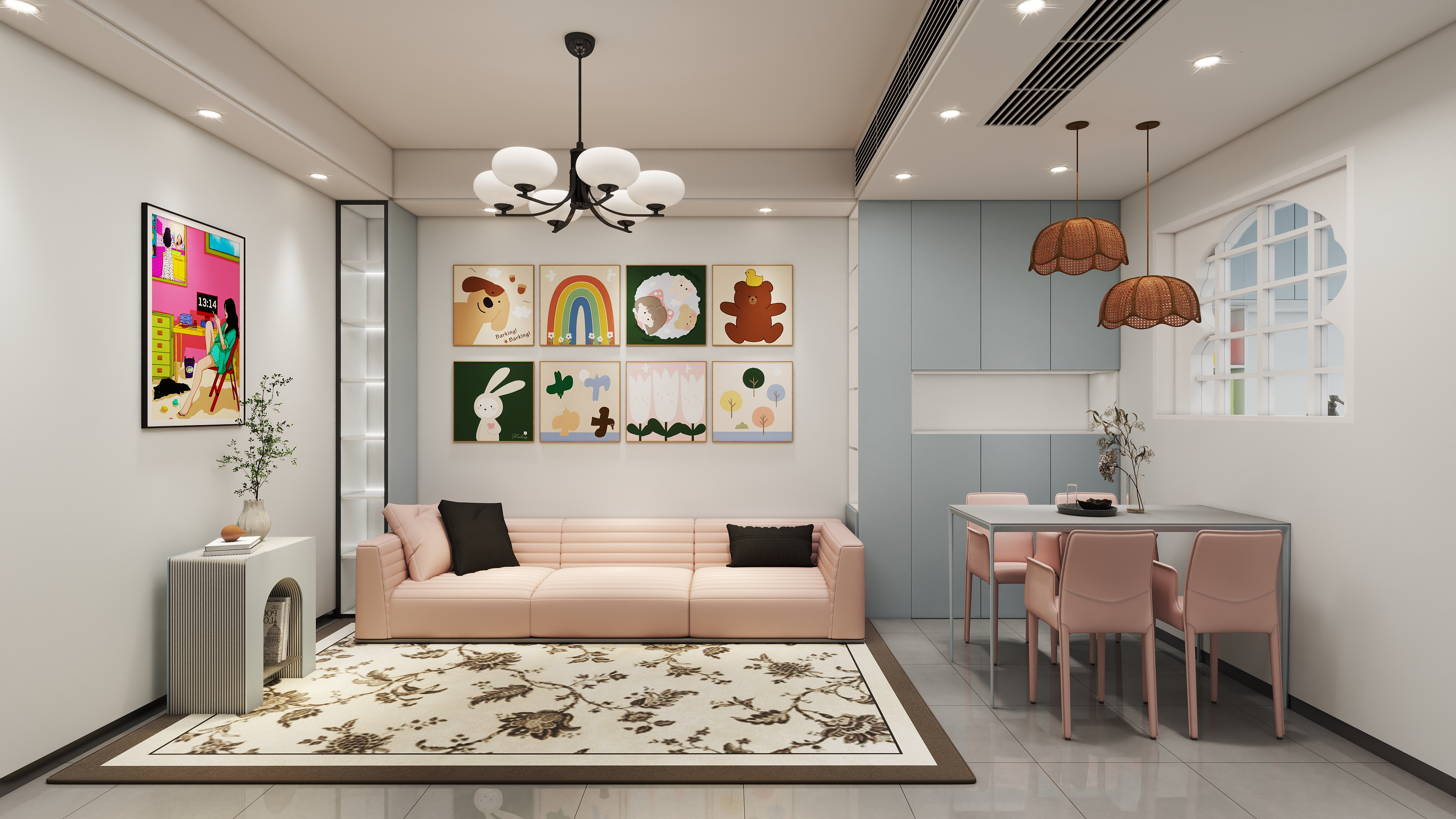 晨祎-64平小户型莫兰迪风格-装修设计方案