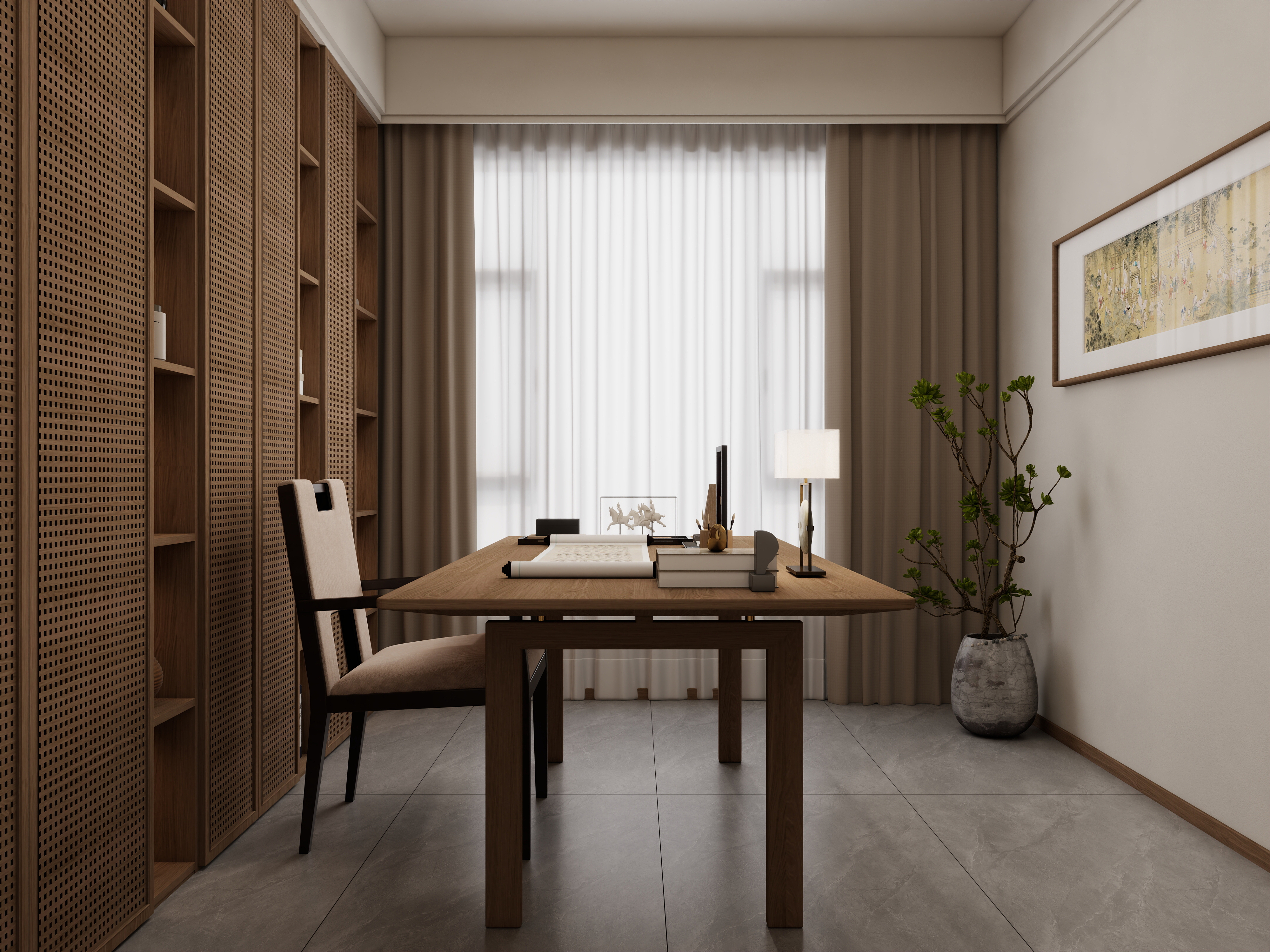 李佳洋-荣辉桂园113平新中式3室装修效果图