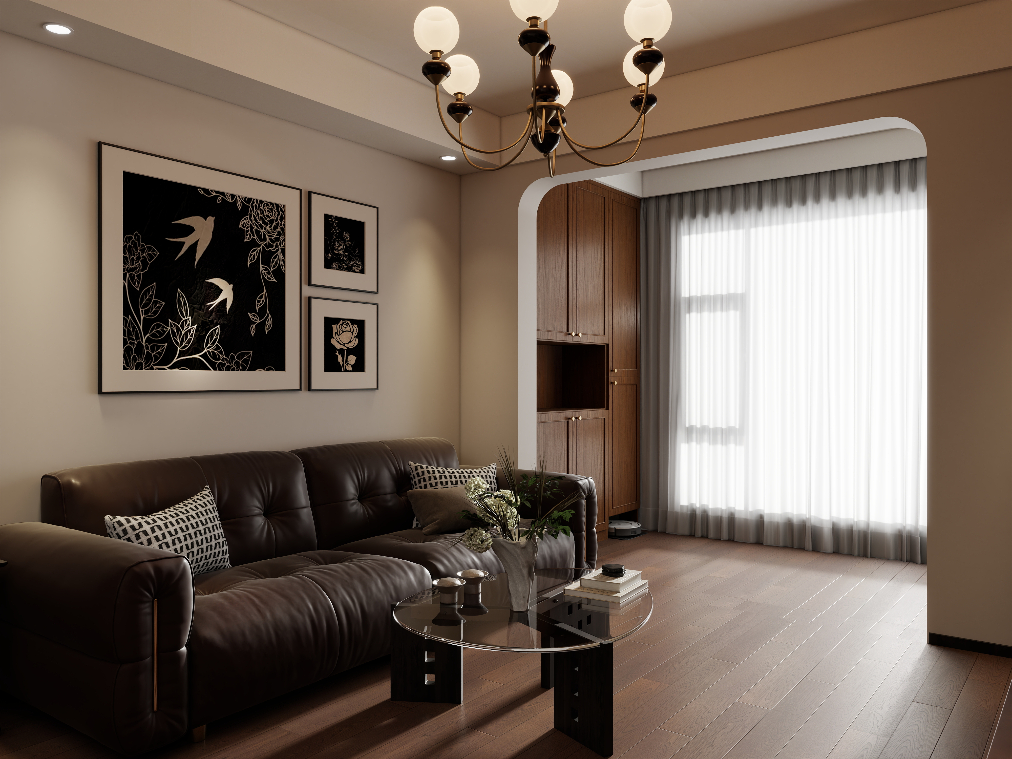 壹诺设计工作室-奶油复古装修效果图