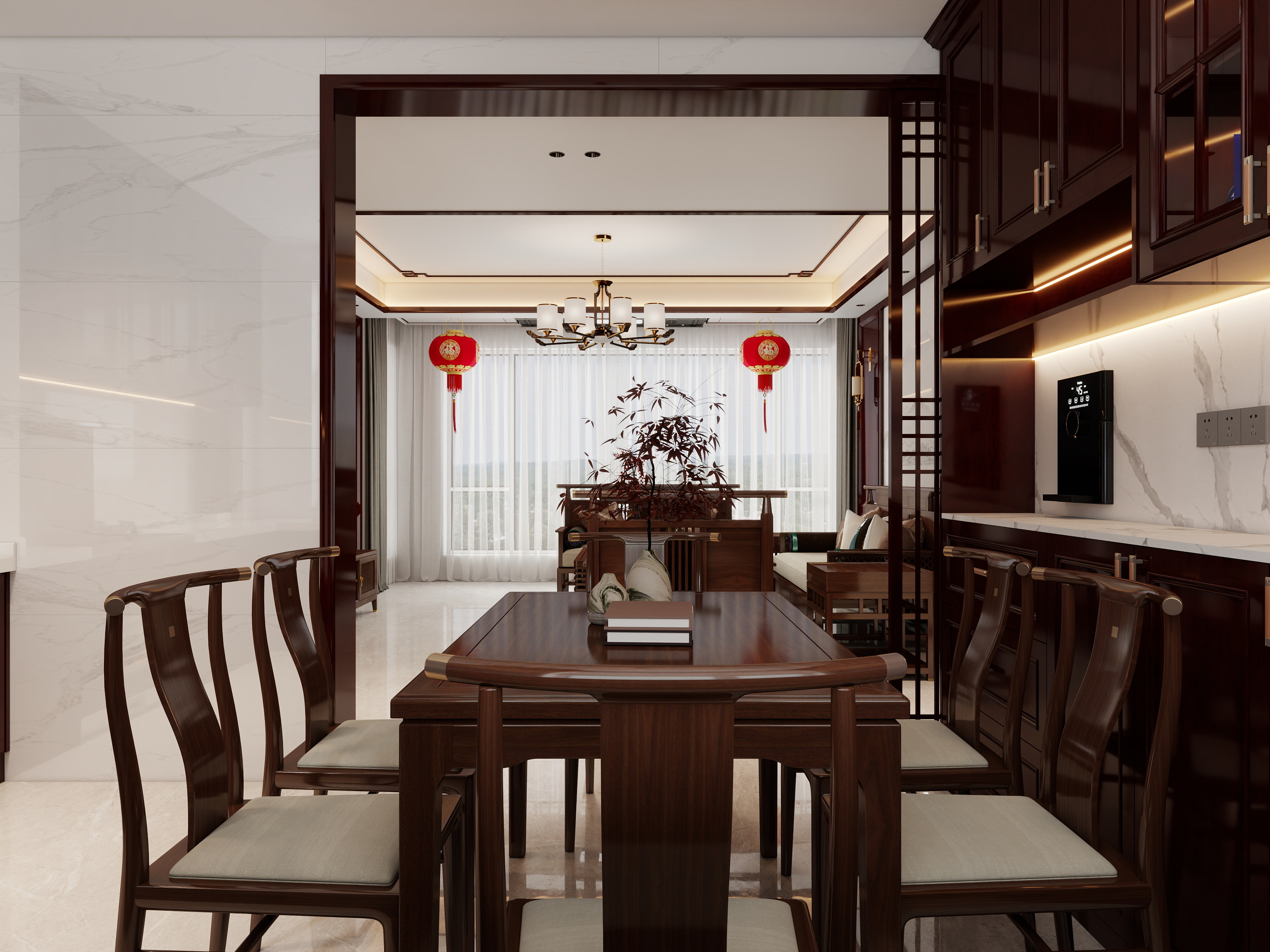 奇美全屋定制王强-翡翠央著117㎡4室装修效果图