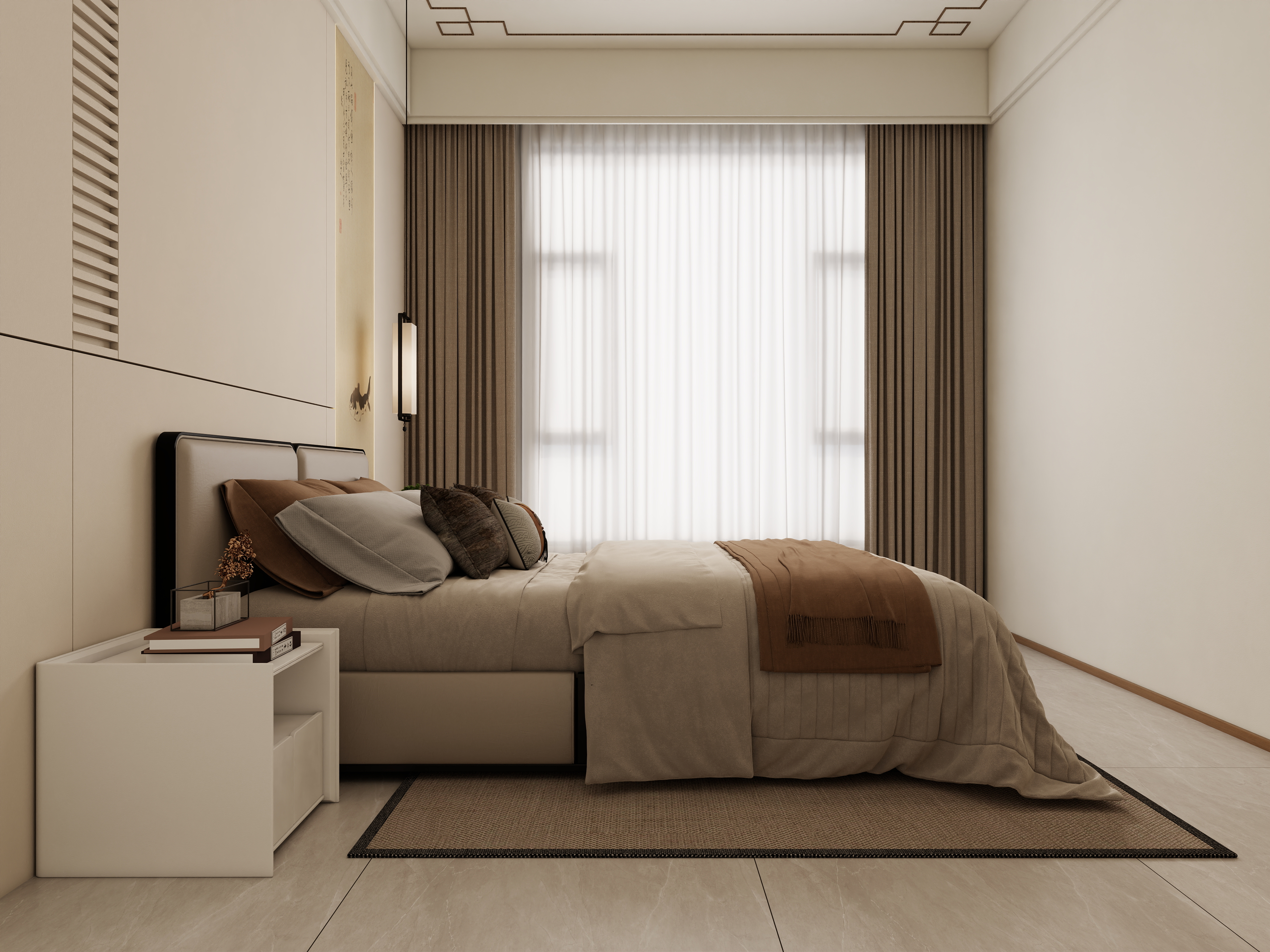 庄育霖-剑桥春雨110平新中式3室装修效果图