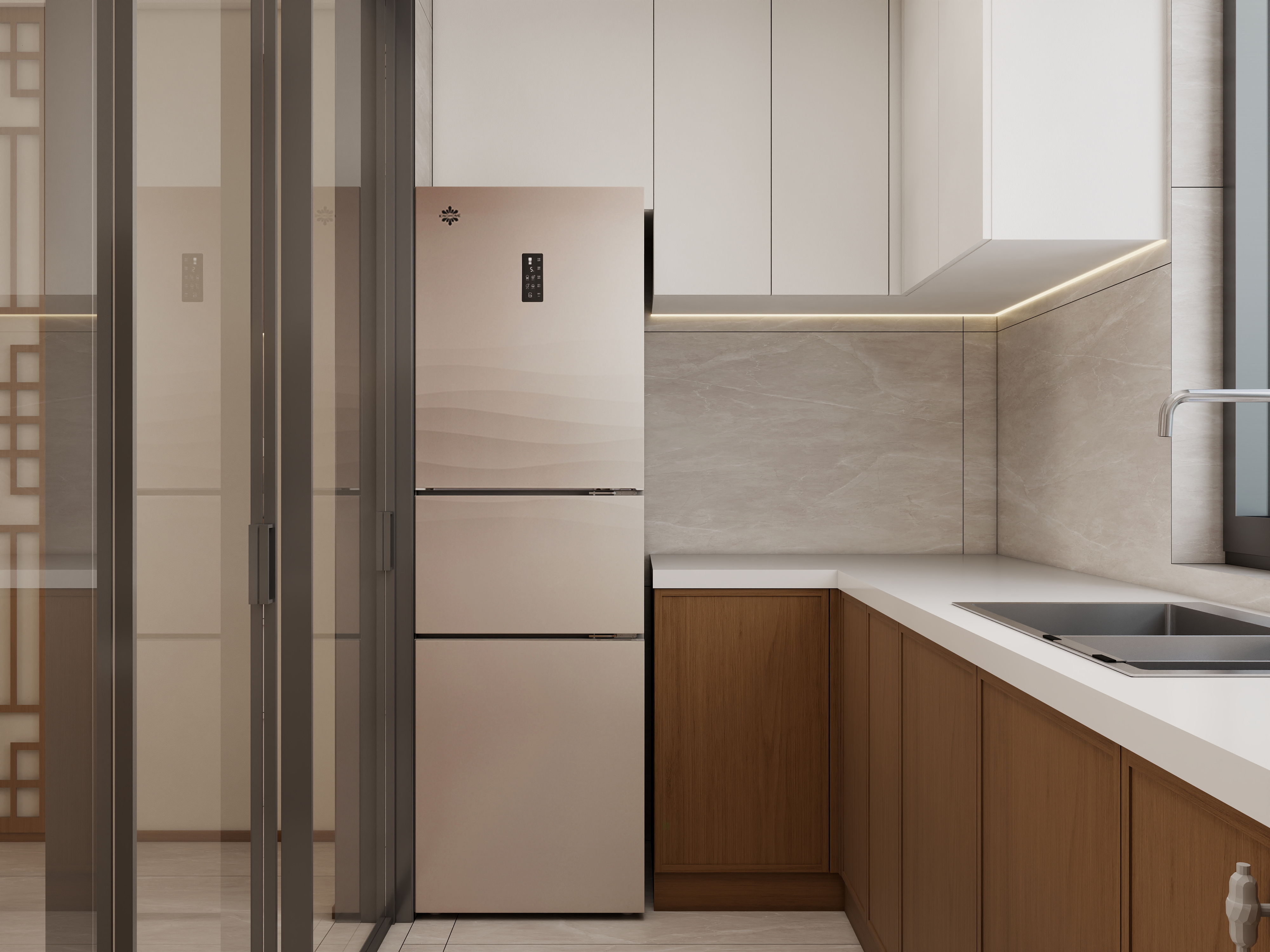 庄育霖-剑桥春雨110平新中式3室装修效果图