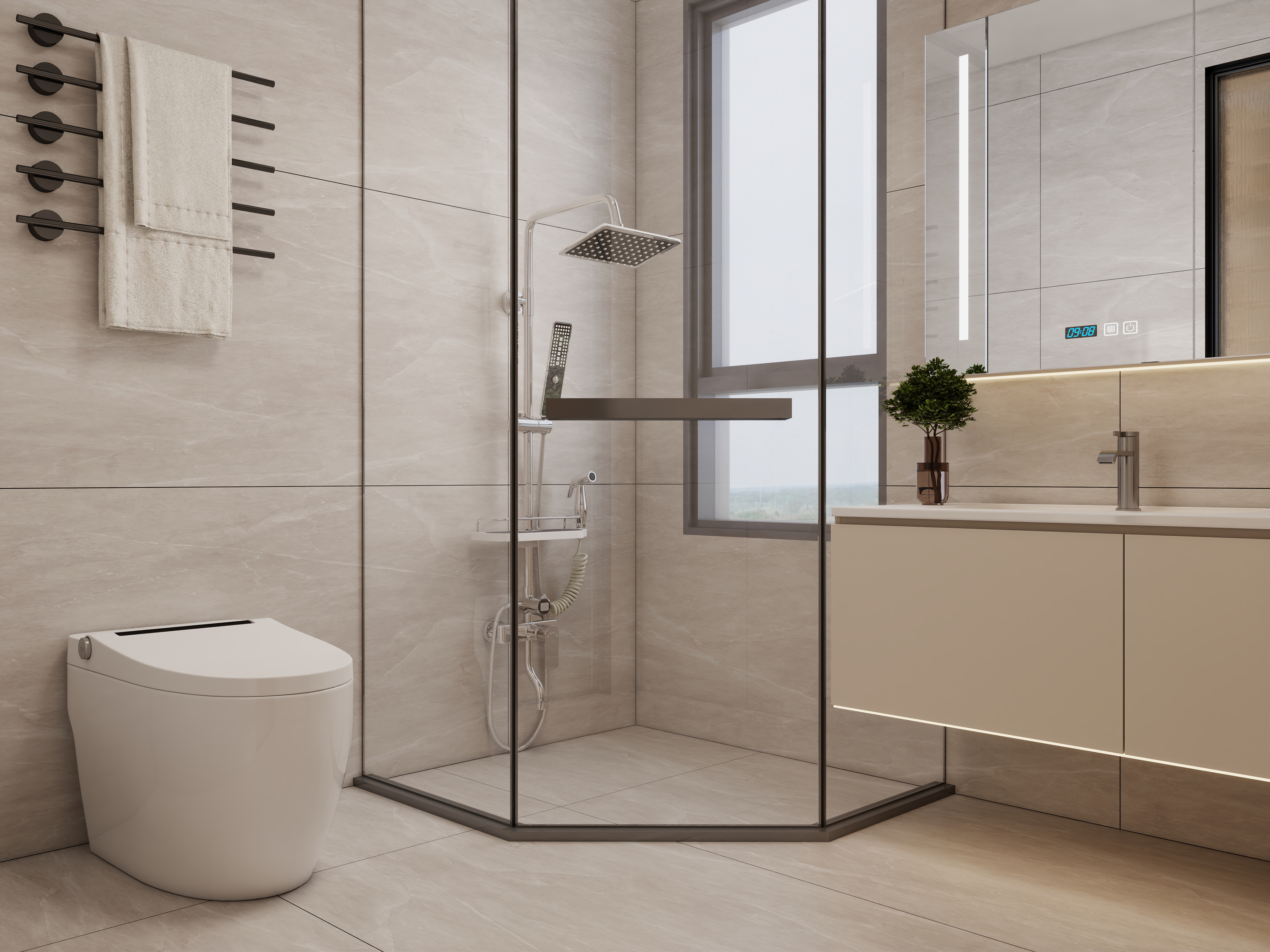 庄育霖-剑桥春雨110平新中式3室装修效果图