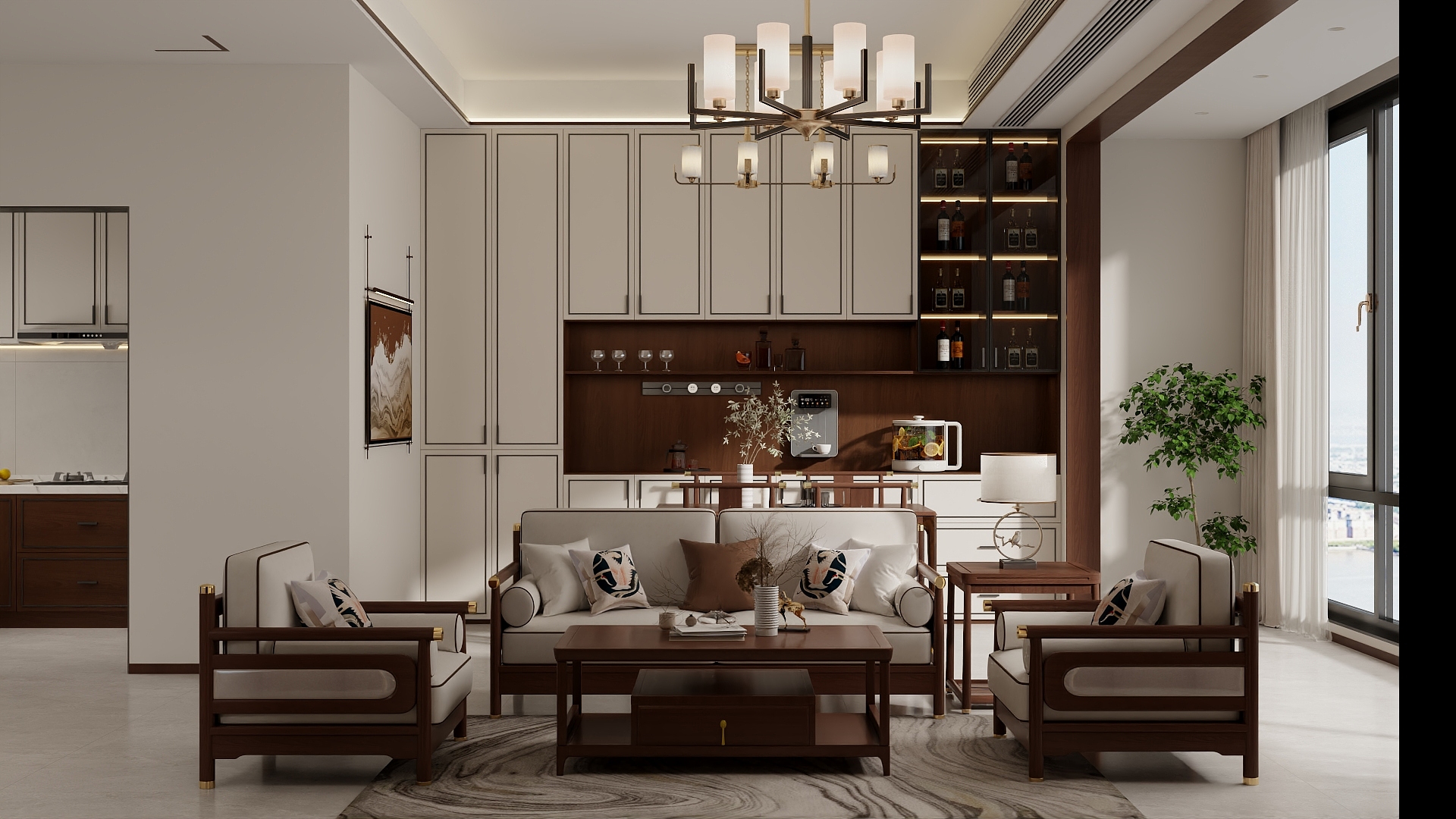 吴爽-235m²新中式别墅设计装修效果图