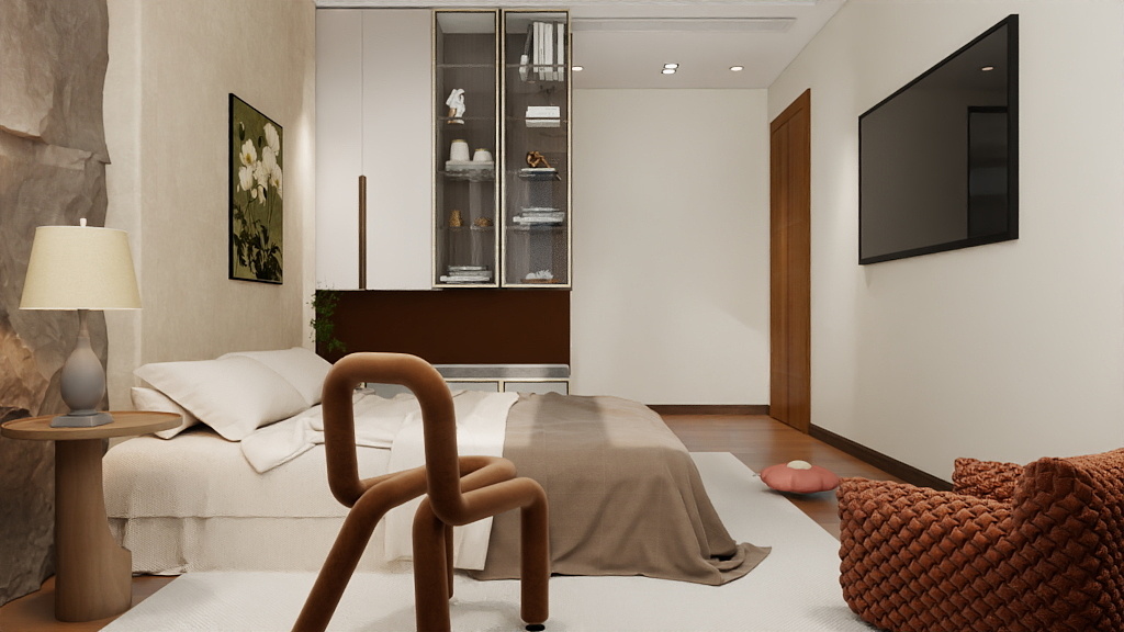 猛字楼楼主-12.23模拟9中古原木）装修效果图