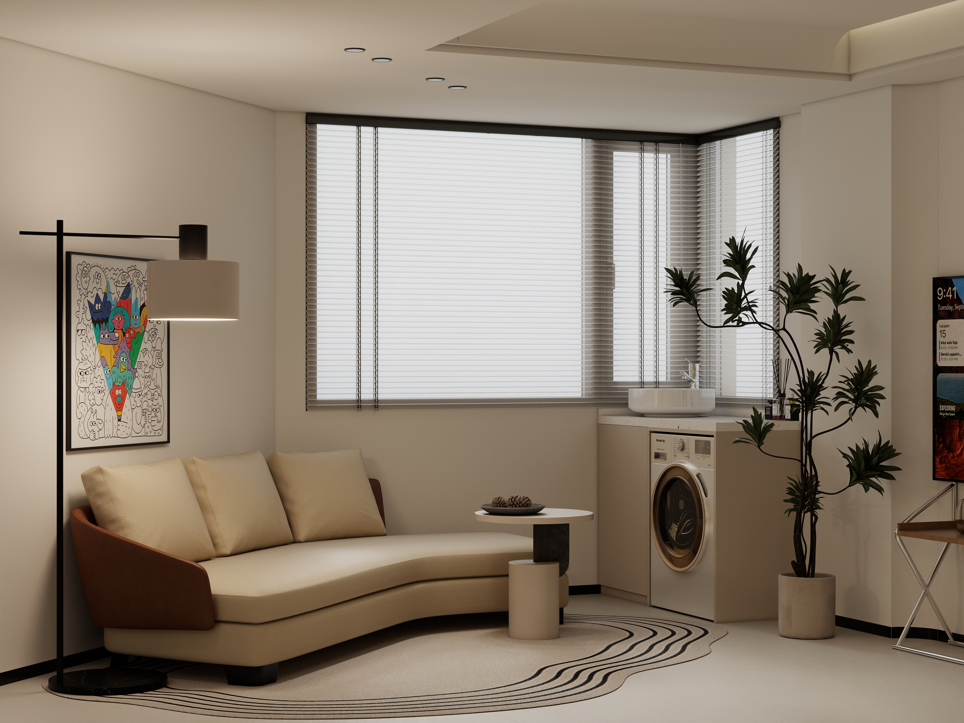 玟佰-简约奶油66㎡-装修设计方案