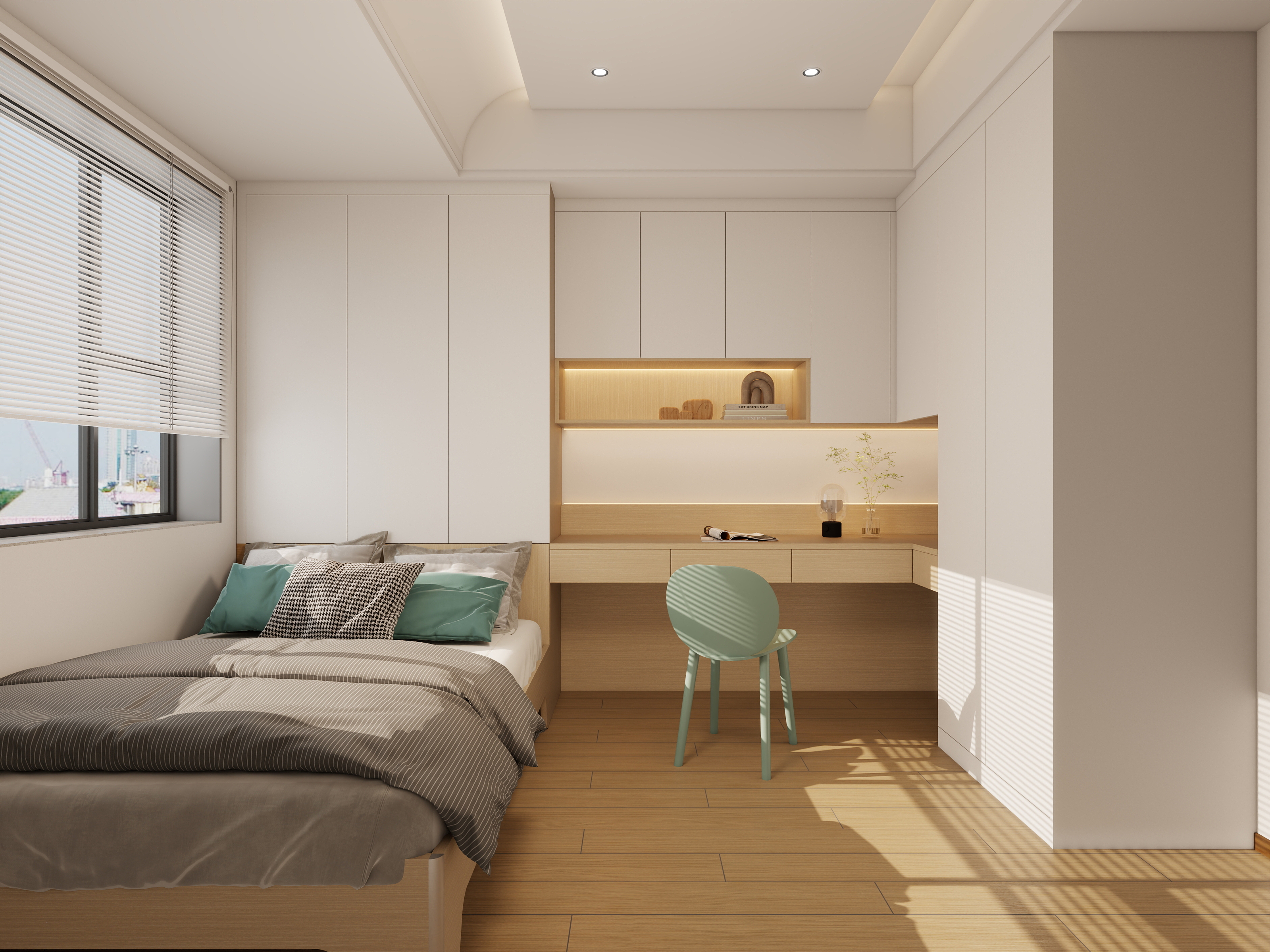 Lind.-D148.现代原木榻榻米卧室-装修设计方案