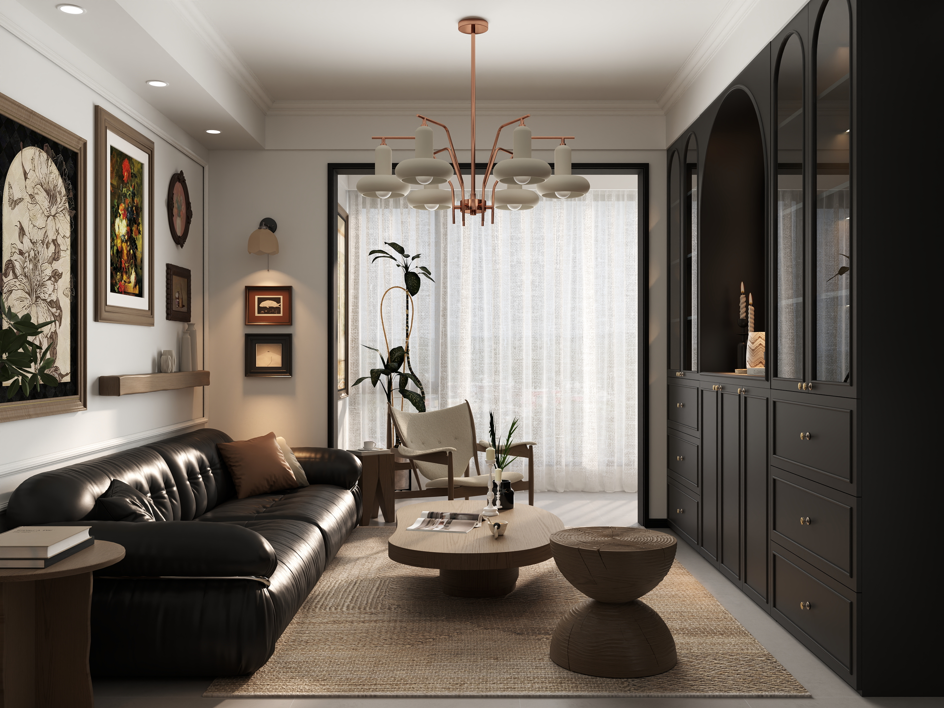 无救-97㎡3室-美式复古-装修设计方案