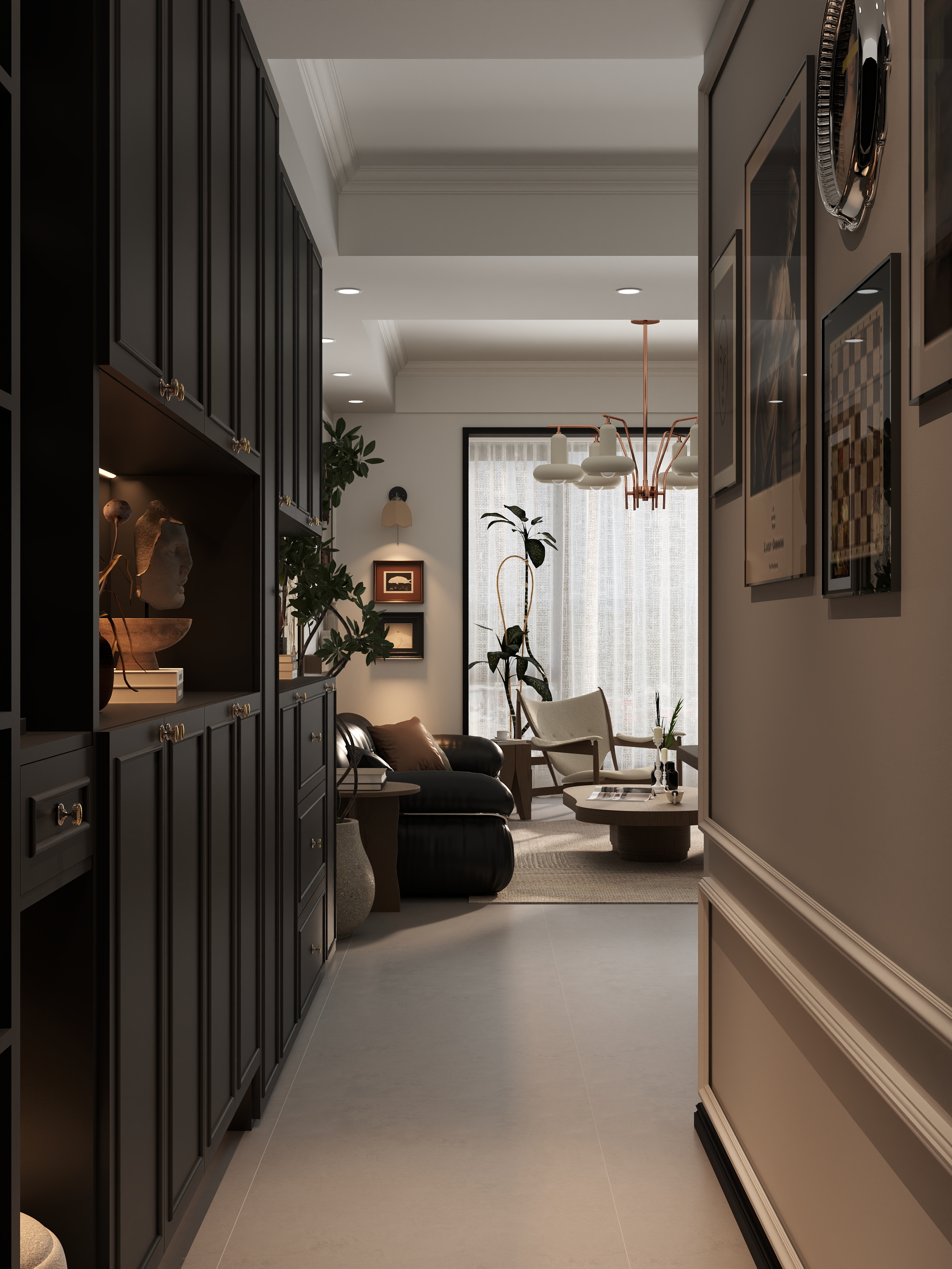 无救-97㎡3室-美式复古装修效果图