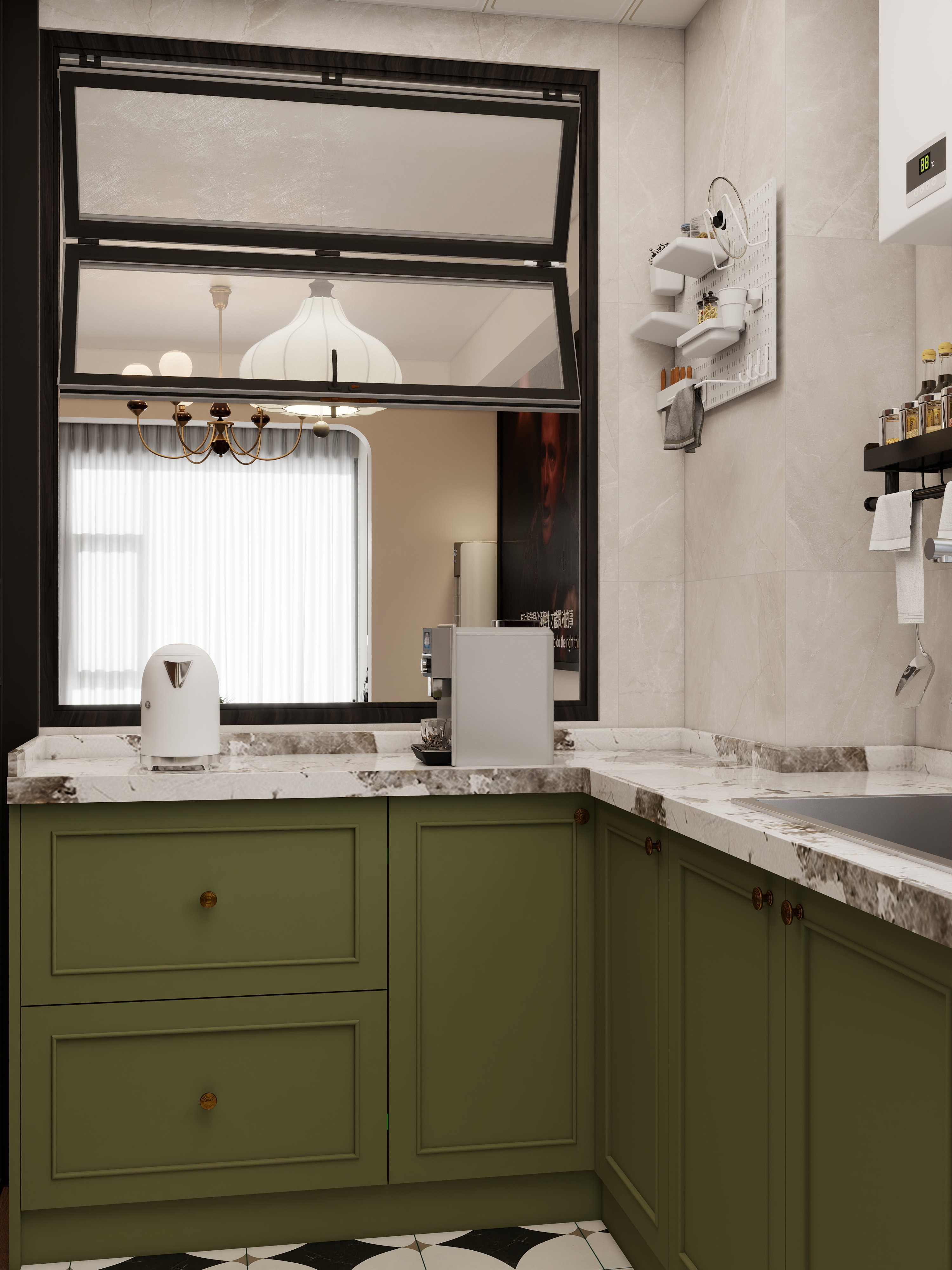 壹诺设计工作室-68㎡2室-复古风装修效果图