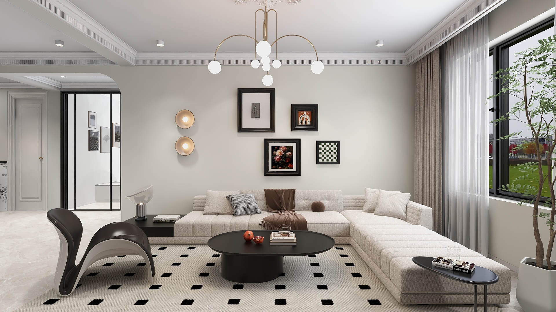 碧晶石色彩部内部账号-106㎡3室奶油风白11111-装修设计方案