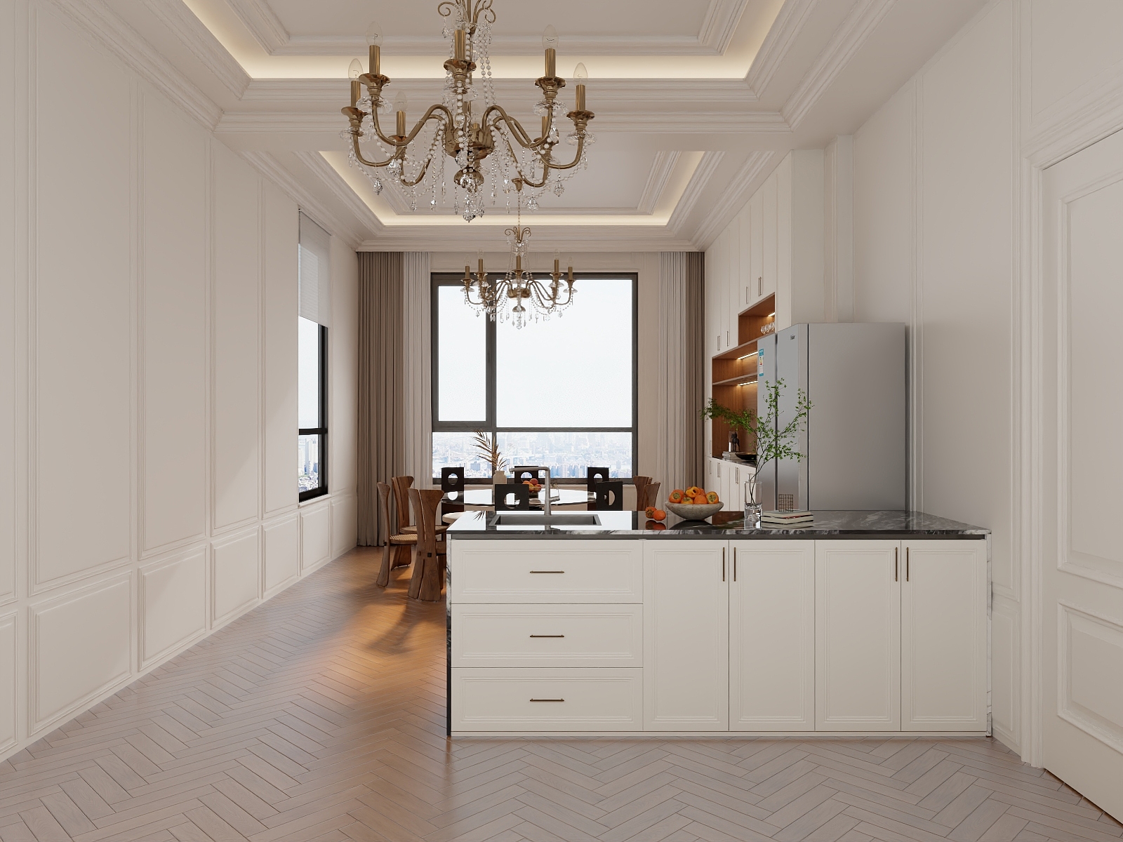 吴爽-313m²复式设计法式装修效果图