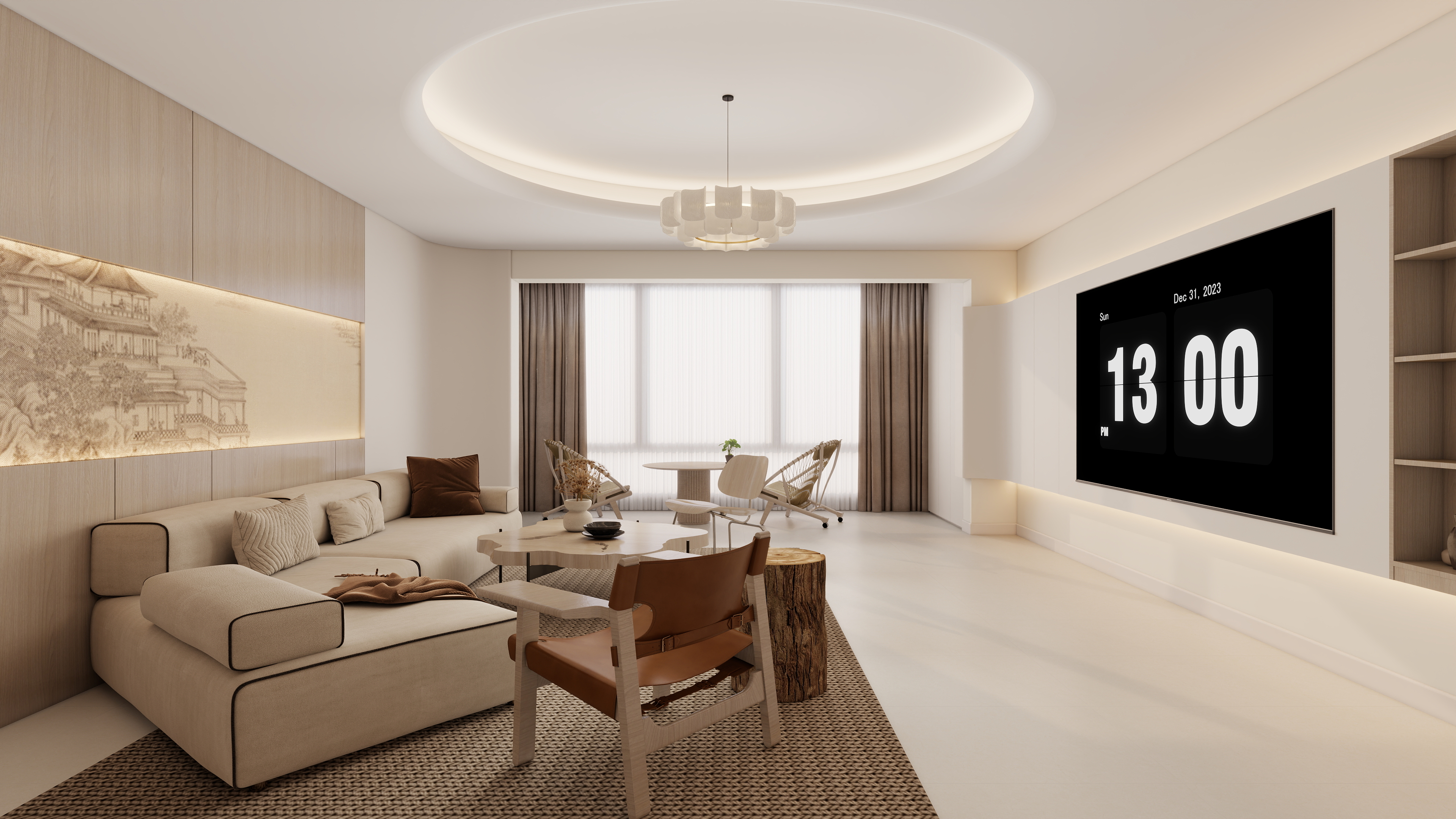 励志成为3d高手-侘寂风客餐厅-装修设计方案