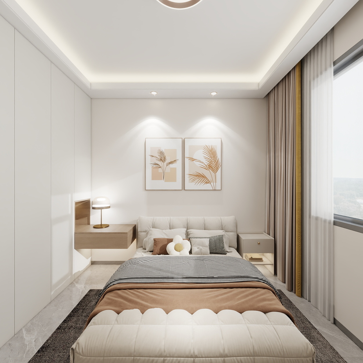 艺雅丽-105平现代简约 一层次卧1装修效果图第3张