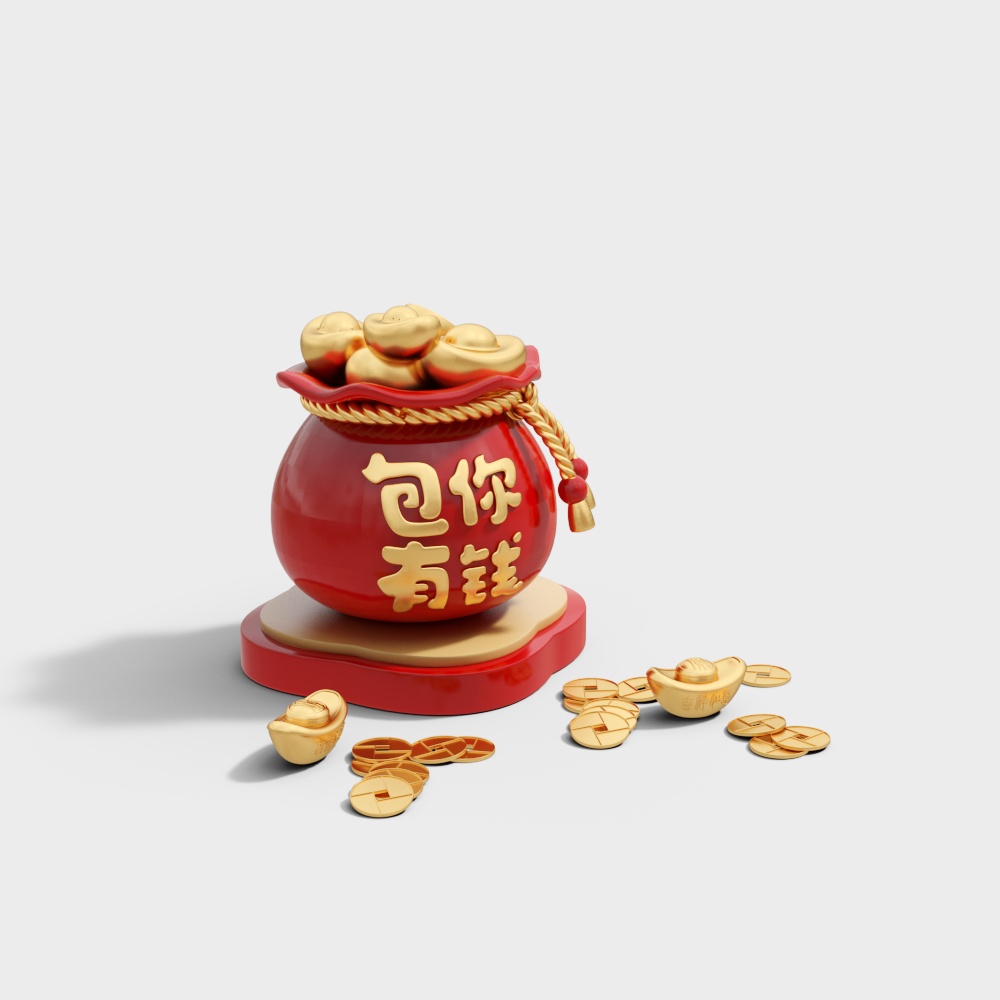 招财福袋新年摆件