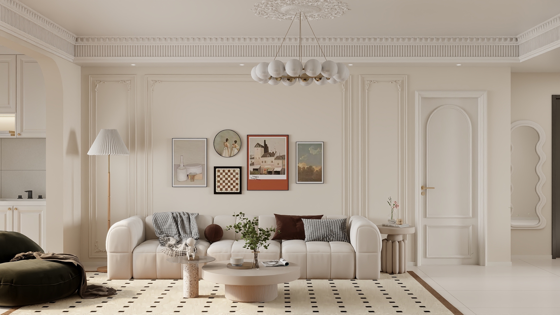 壹维空间设计-113m²法式风格设计-装修设计方案