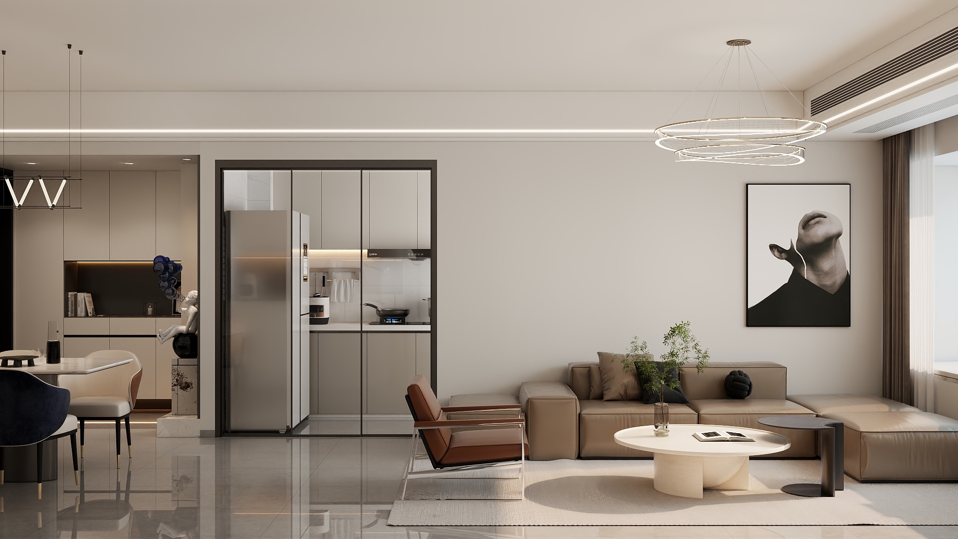 壹维空间设计- 103m²现代简约风格设计-装修设计方案