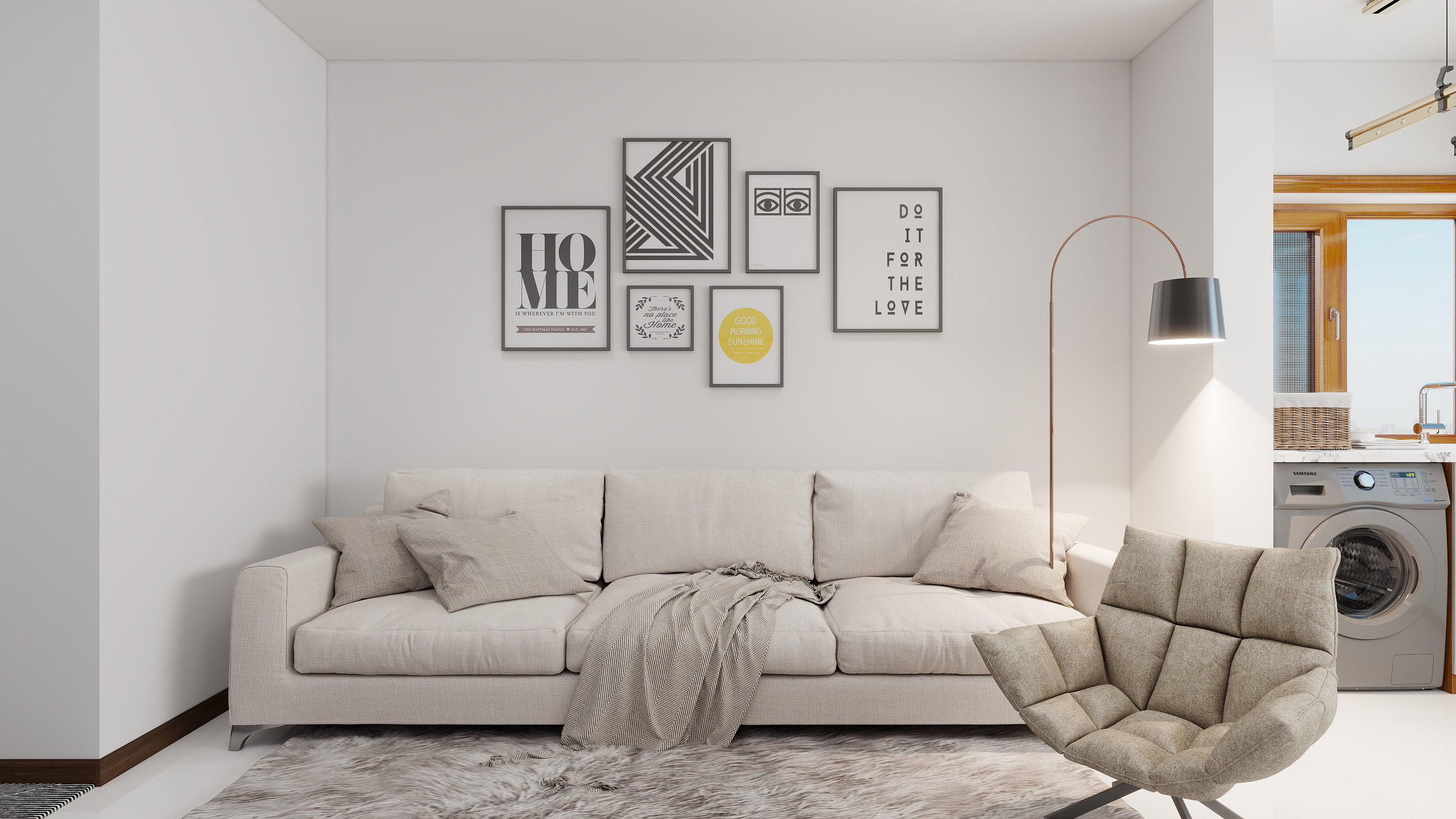 忘忧草NLzH-八里庙社区75㎡2室装修效果图