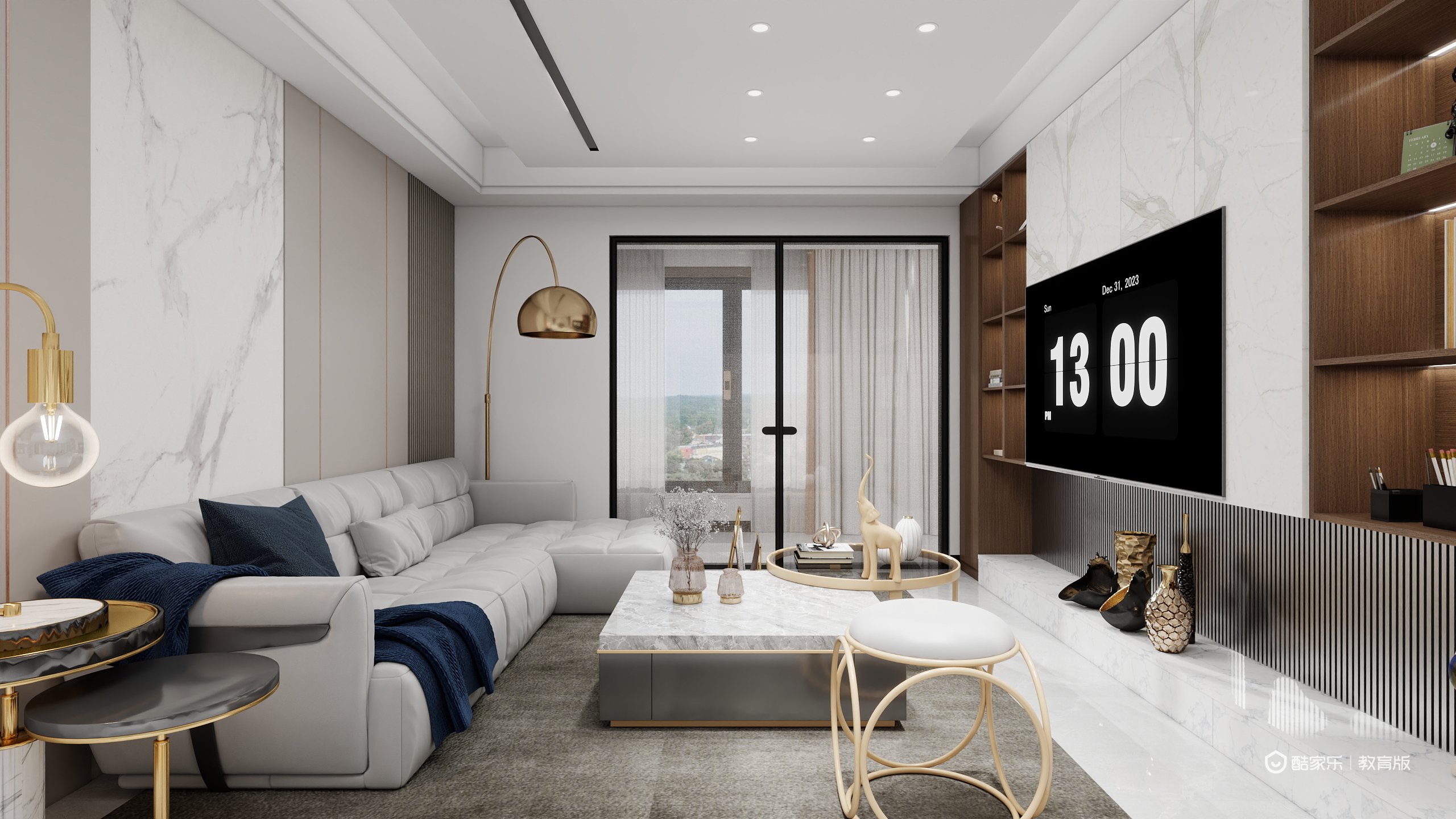 魏睿DfIs-110㎡3室一层客餐厅装修效果图第1张