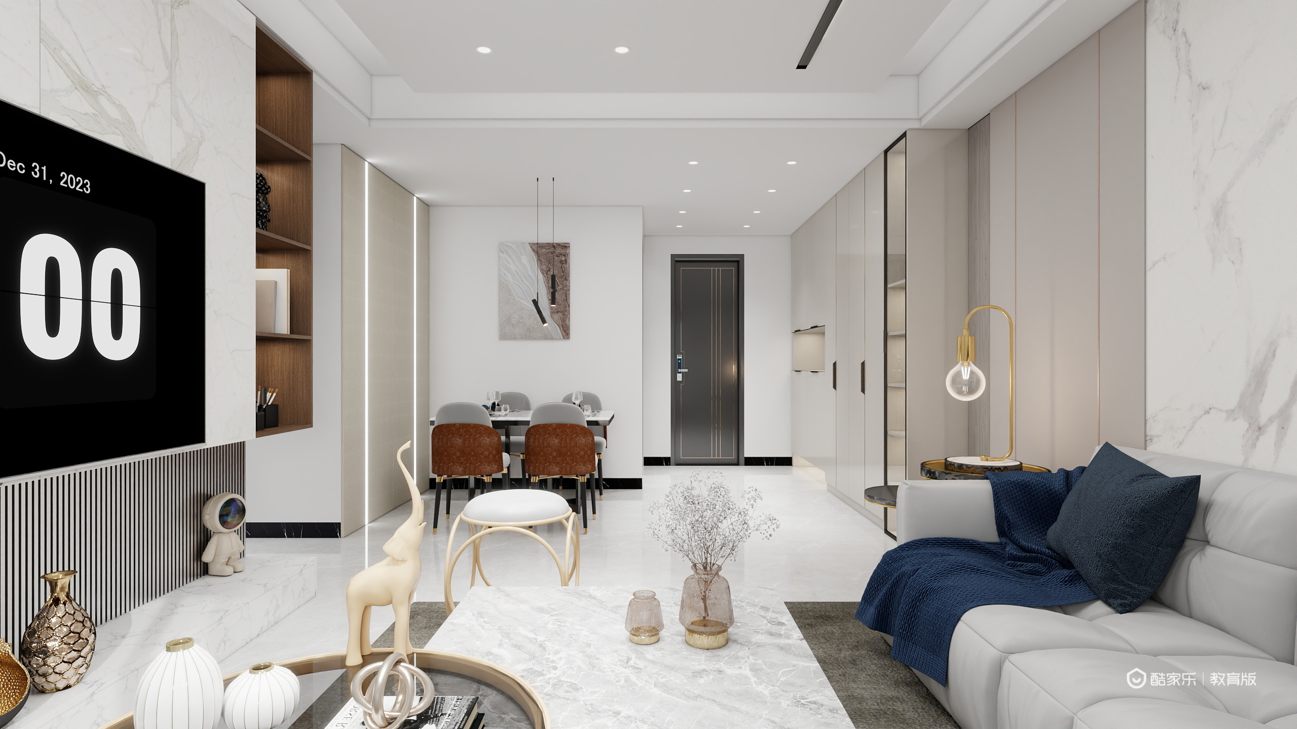 魏睿DfIs-110㎡3室一层客餐厅装修效果图第3张