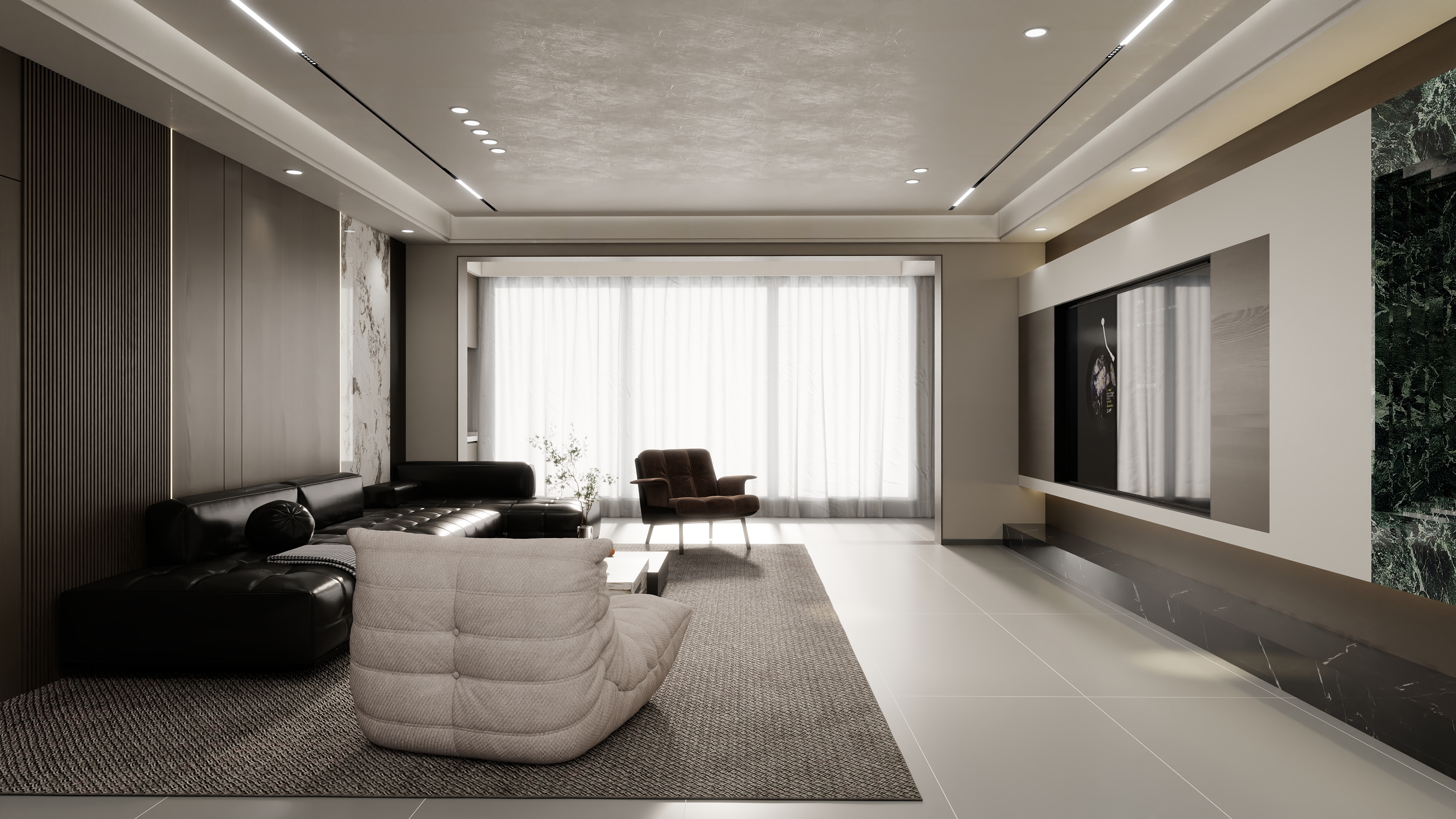 壹诺设计工作室-148㎡4室-现代简约装修效果图