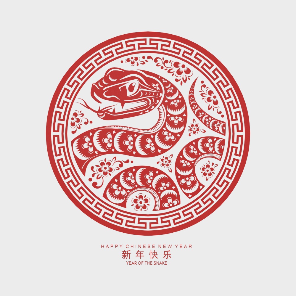 蛇年图腾剪纸窗花