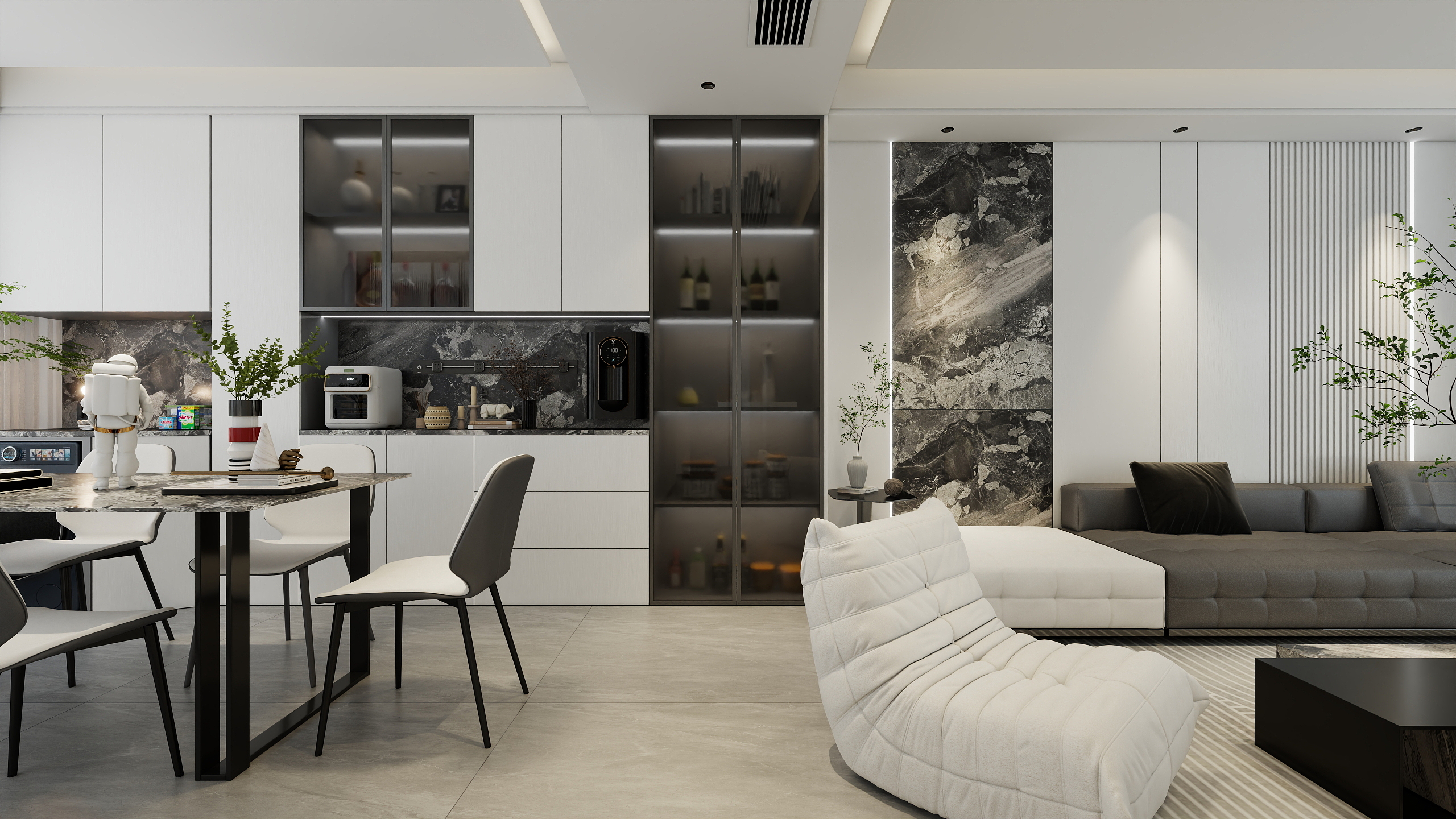 丨默涵丨-极简黑白灰-装修设计方案