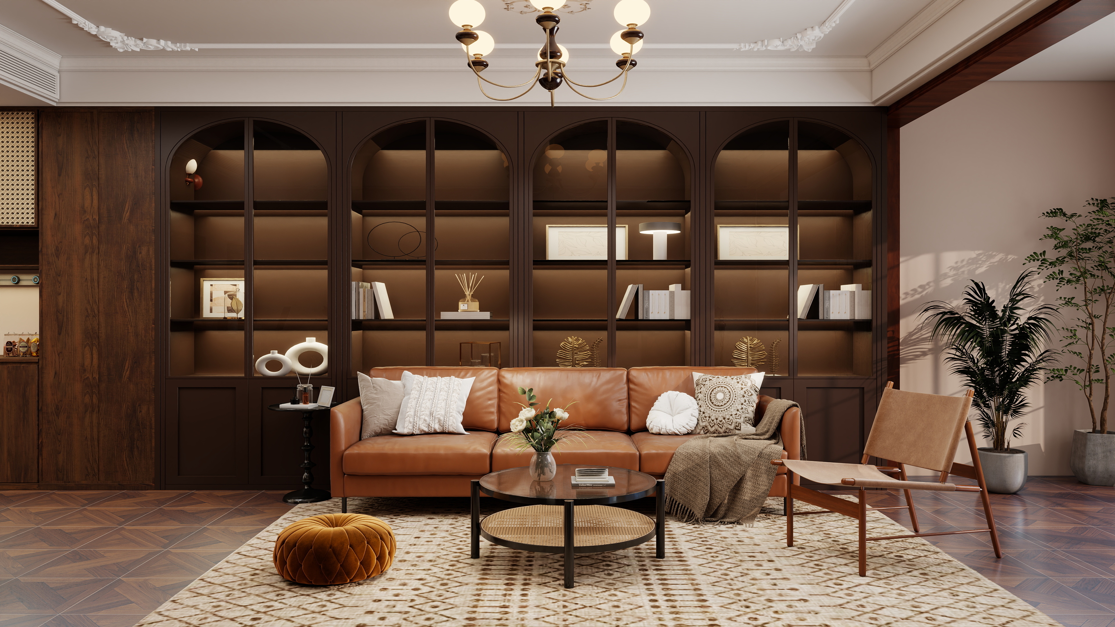 大金空调官方-120㎡摩卡慕斯美式风，好设计万变不离其“棕”装修效果图