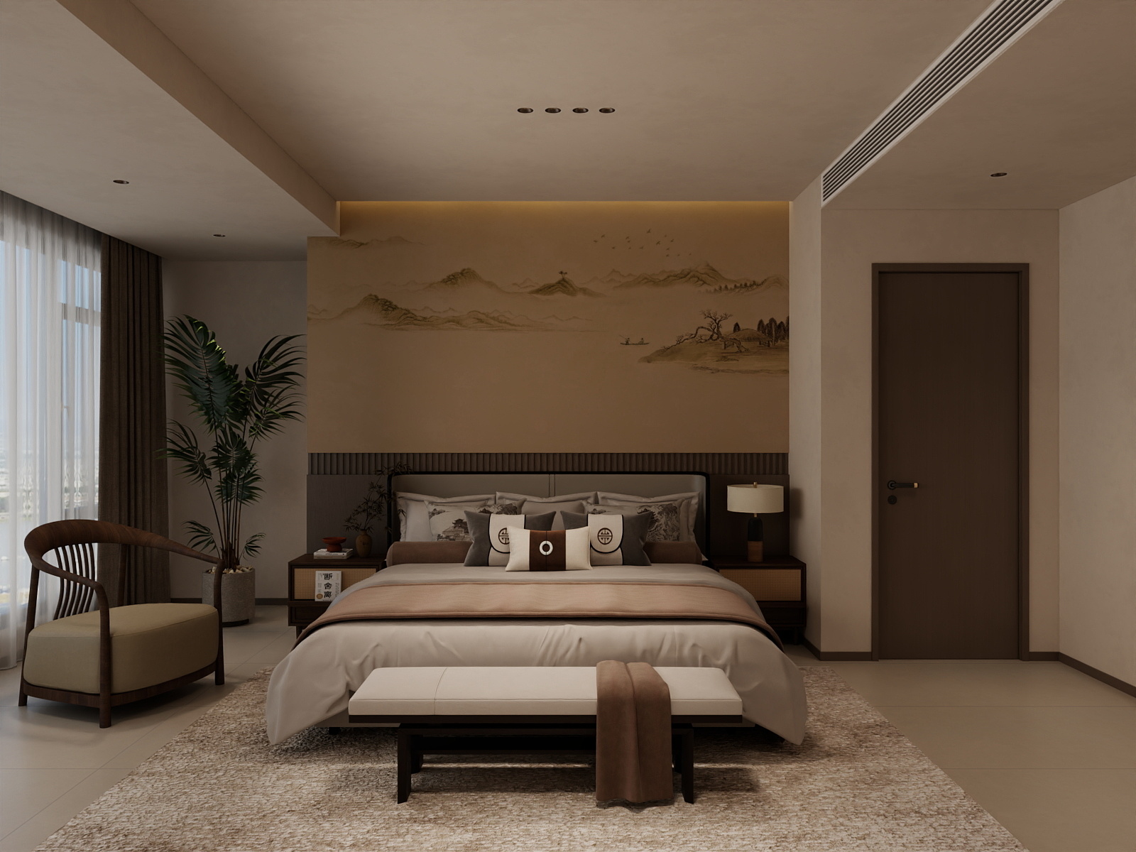 100元设计方案-220m²新中式风格设计装修效果图