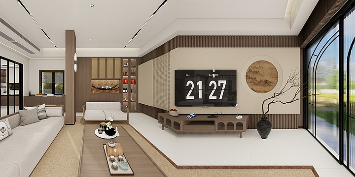 .室内.设计.-东大街14#01别墅一层效果图-装修设计方案