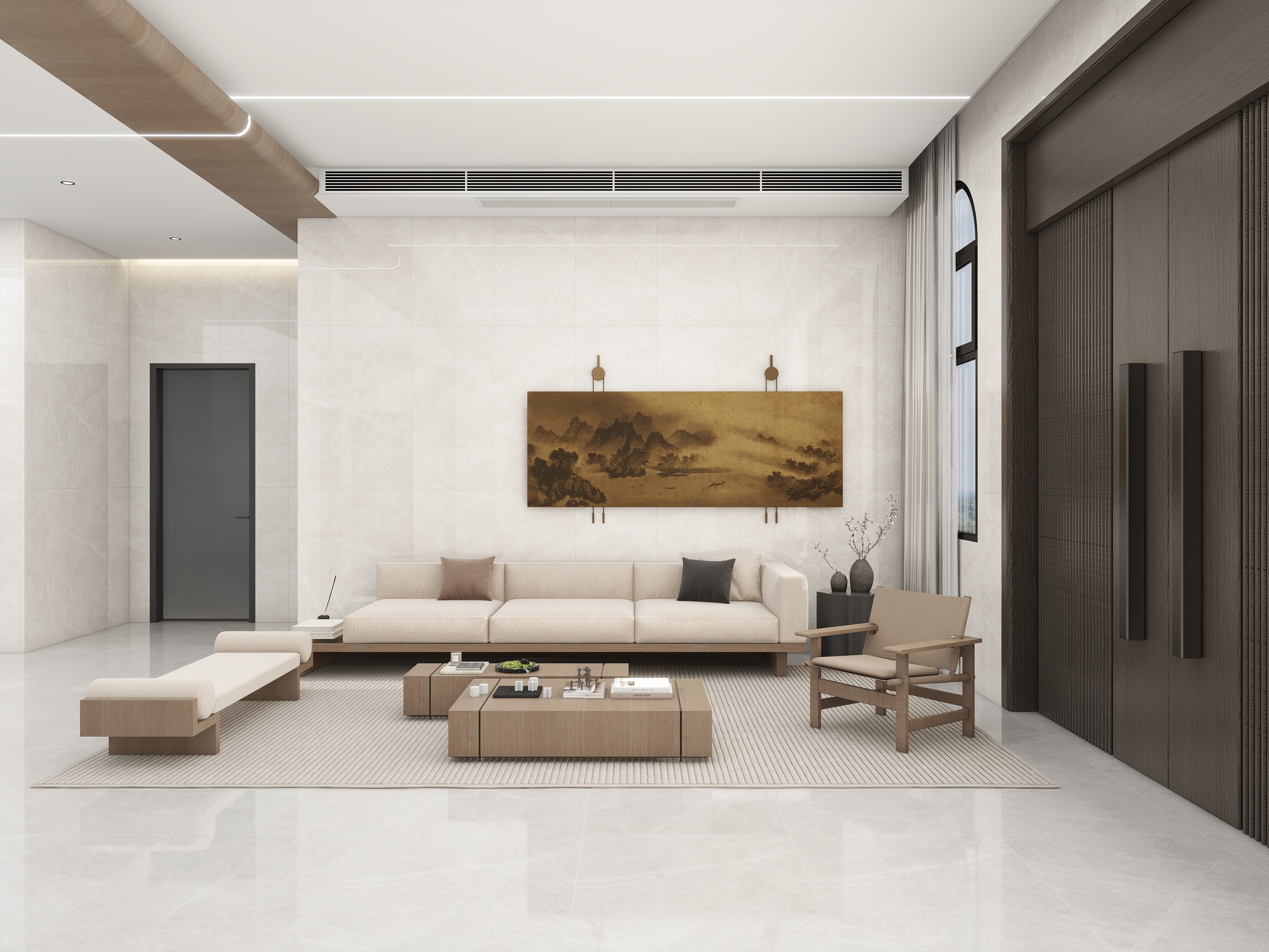 李青越-395平新中式意式六居室装修效果图