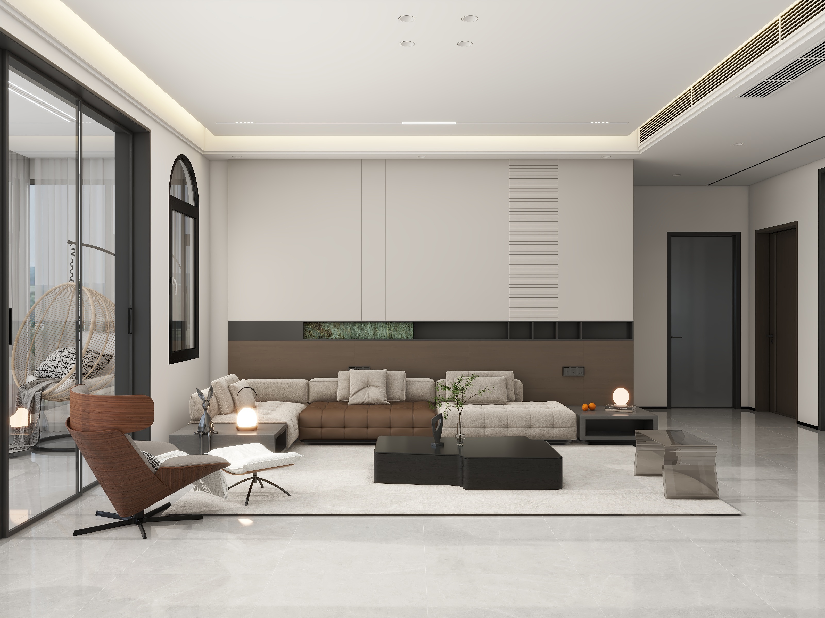 李青越-395平新中式意式六居室装修效果图