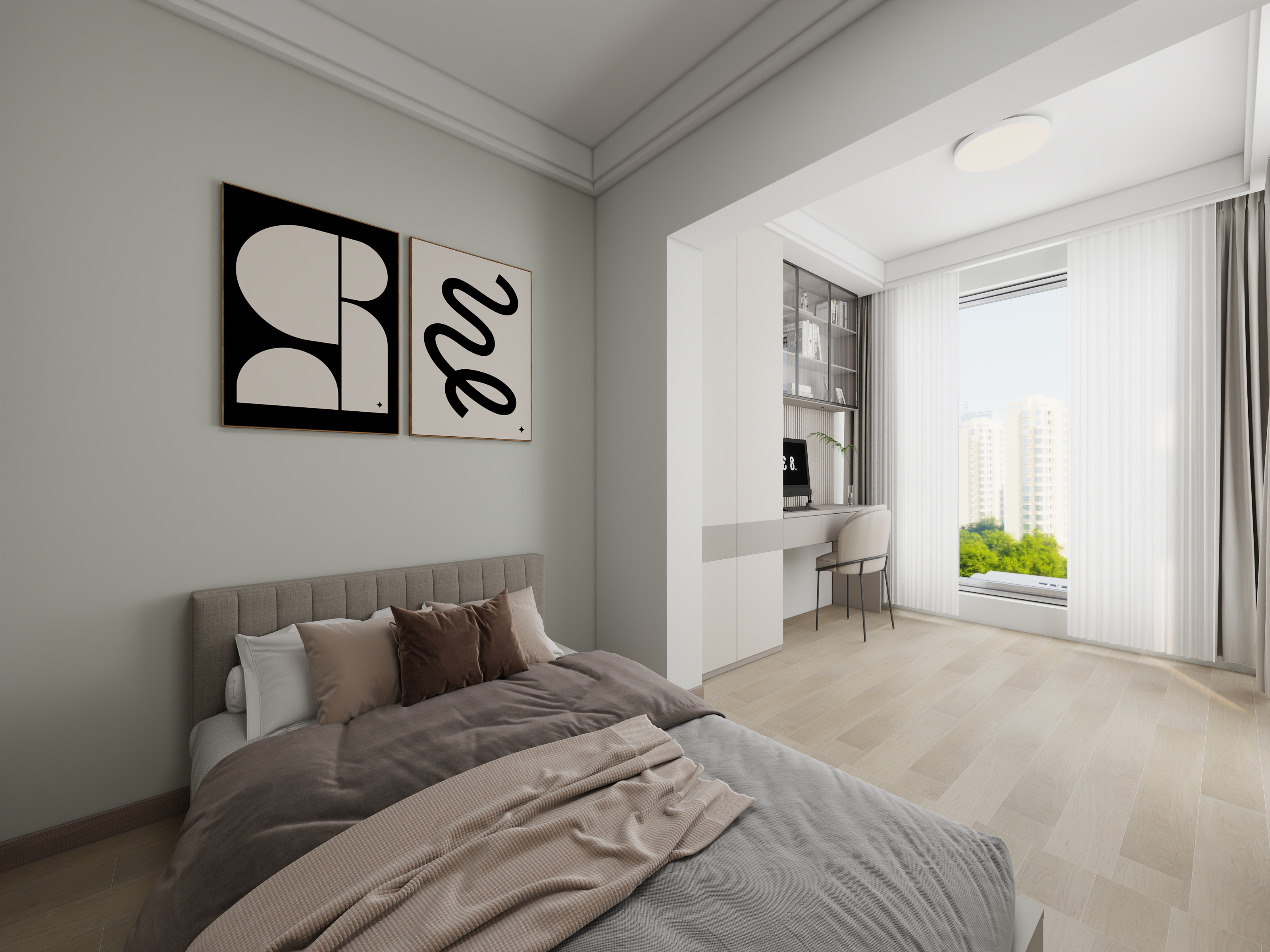 伍六柒Y-吾悦广场平层 144㎡-黑白灰-装修设计方案