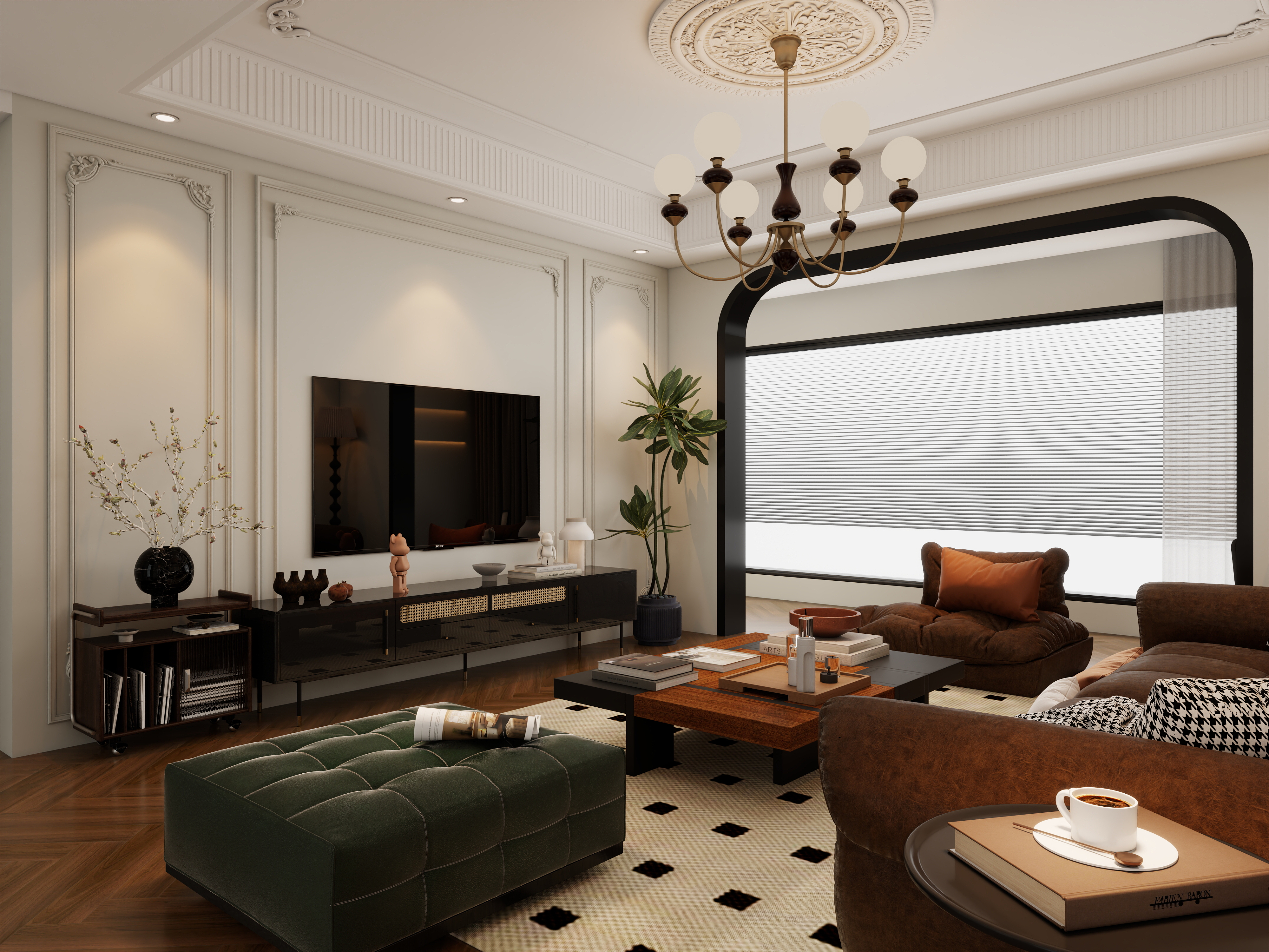 居里亚技术中心-悦然庄4室 法式中古风装修效果图