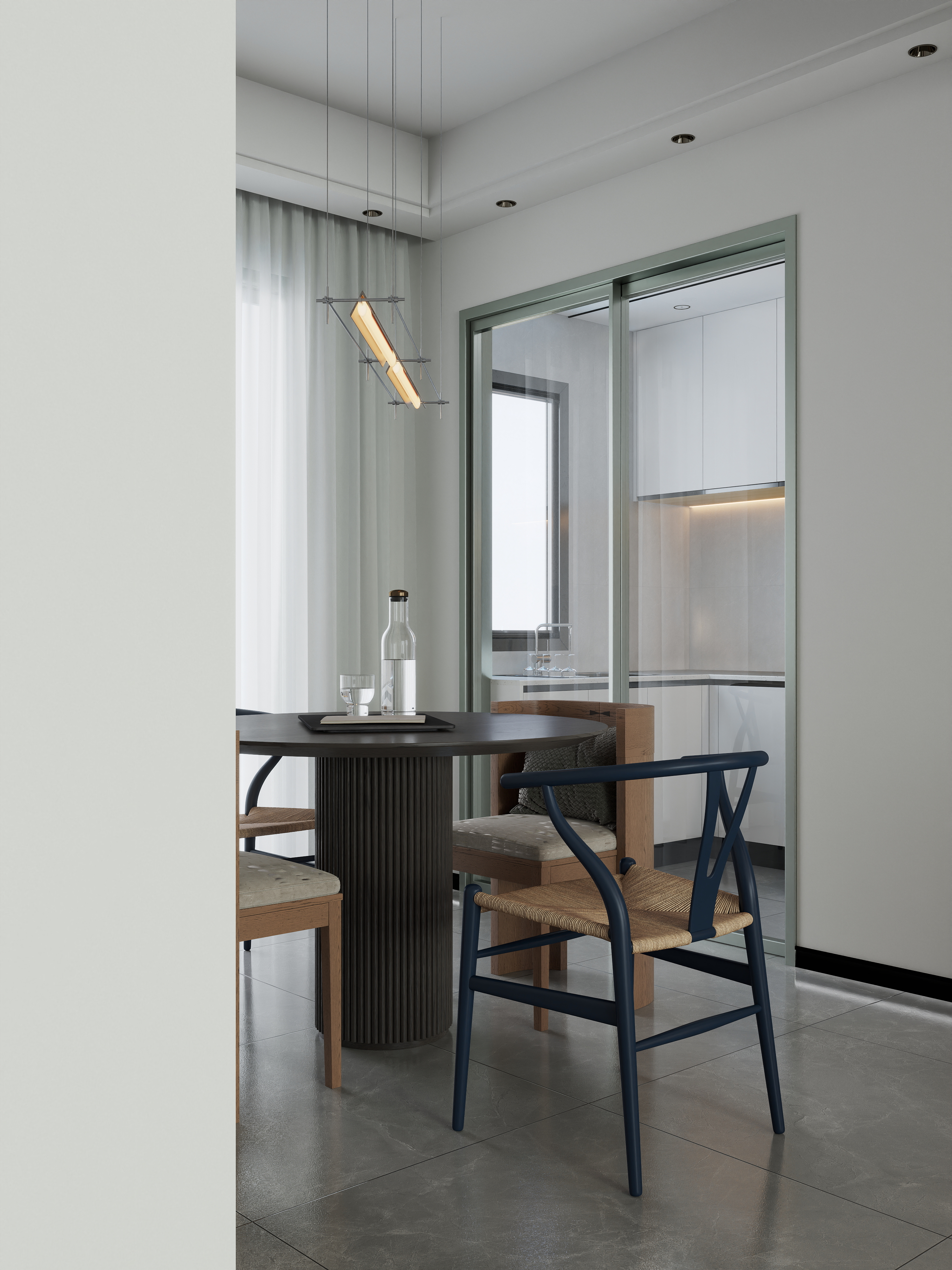 云中雾隐-109平意式客餐厅-装修设计方案