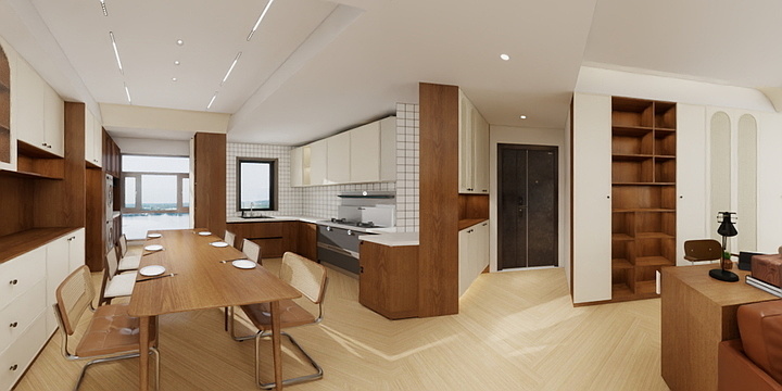 零点效果图代画-中古风-装修设计方案