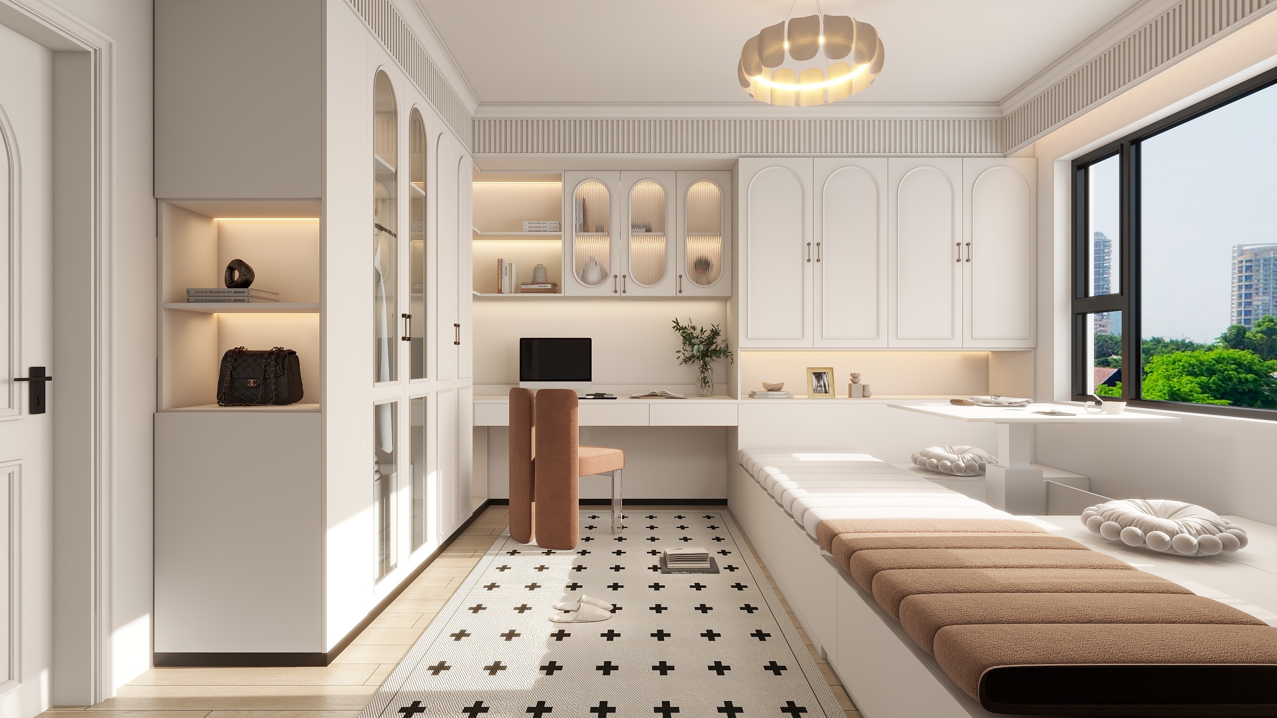 Lind.-D141.法式奶粙风卧室榻榻米-装修设计方案