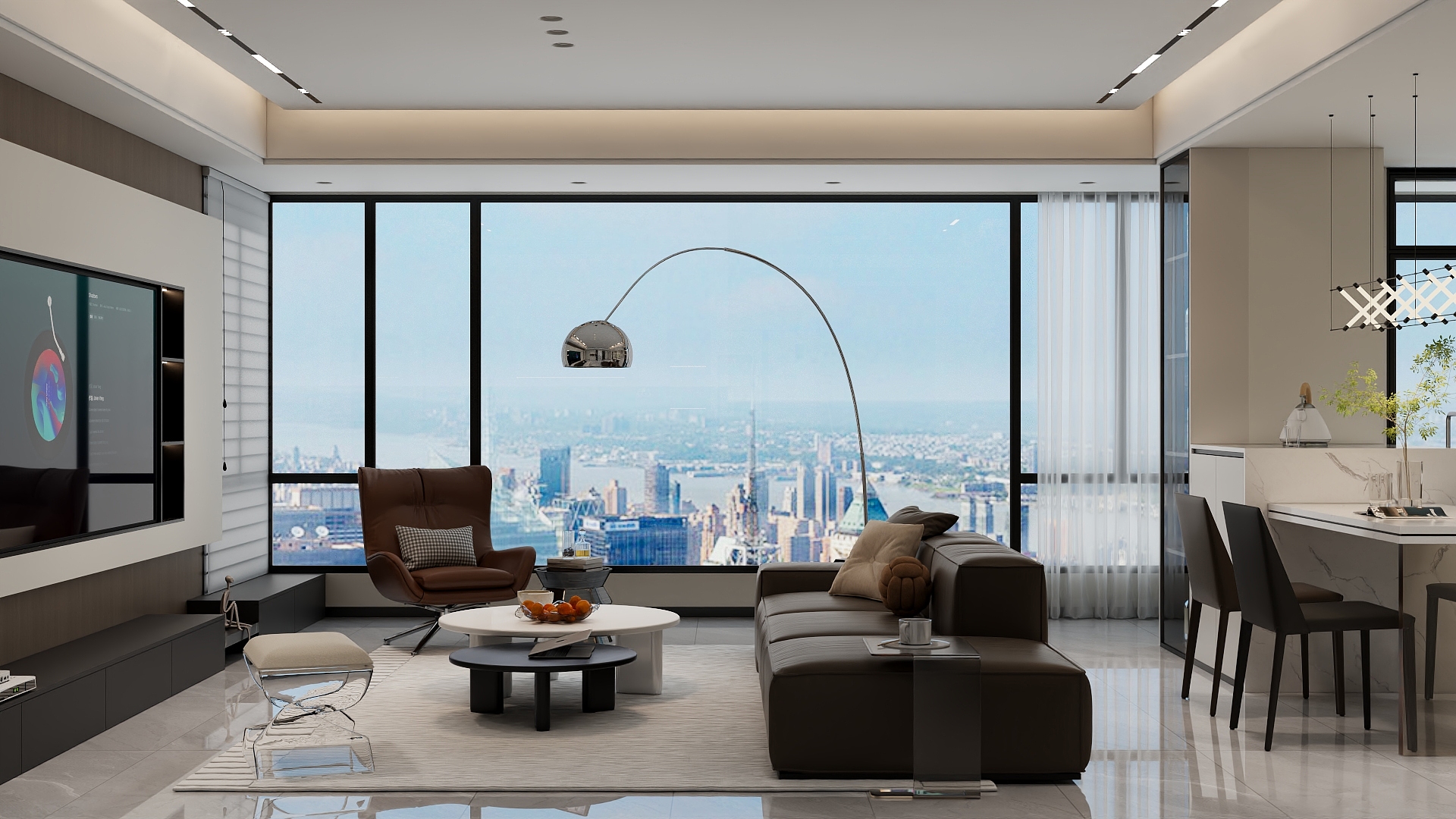 100元设计方案-124m²现代简约风格设计装修效果图