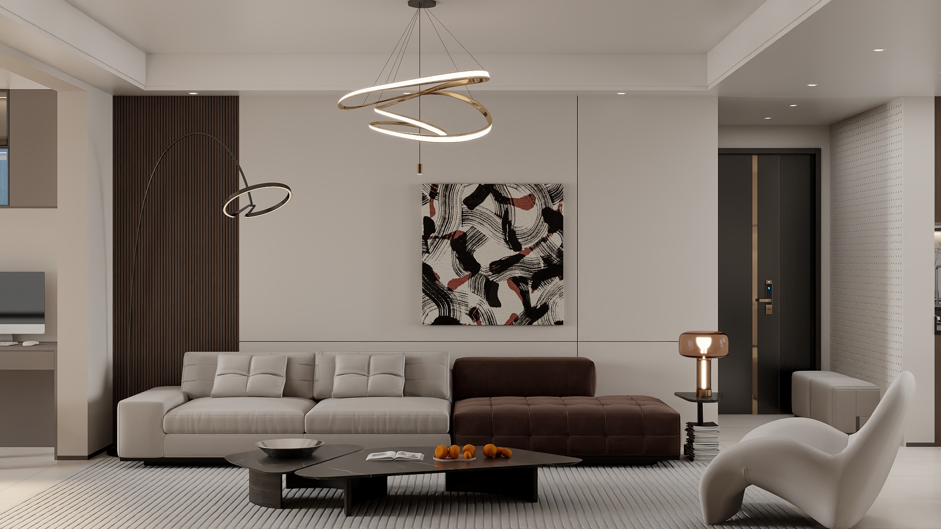 壹维空间设计-122m²现代简约风格设计装修效果图