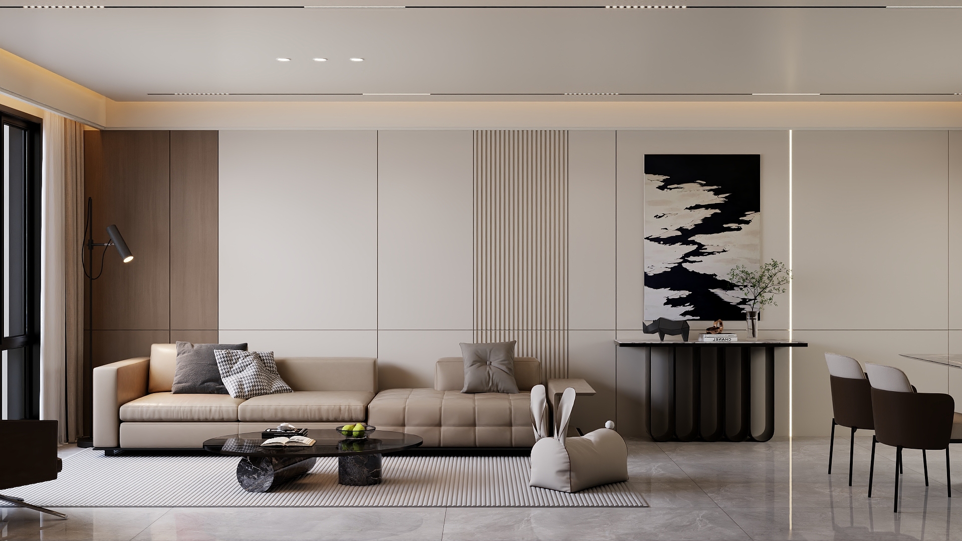 壹维空间设计-129m²现代轻奢风格设计-装修设计方案