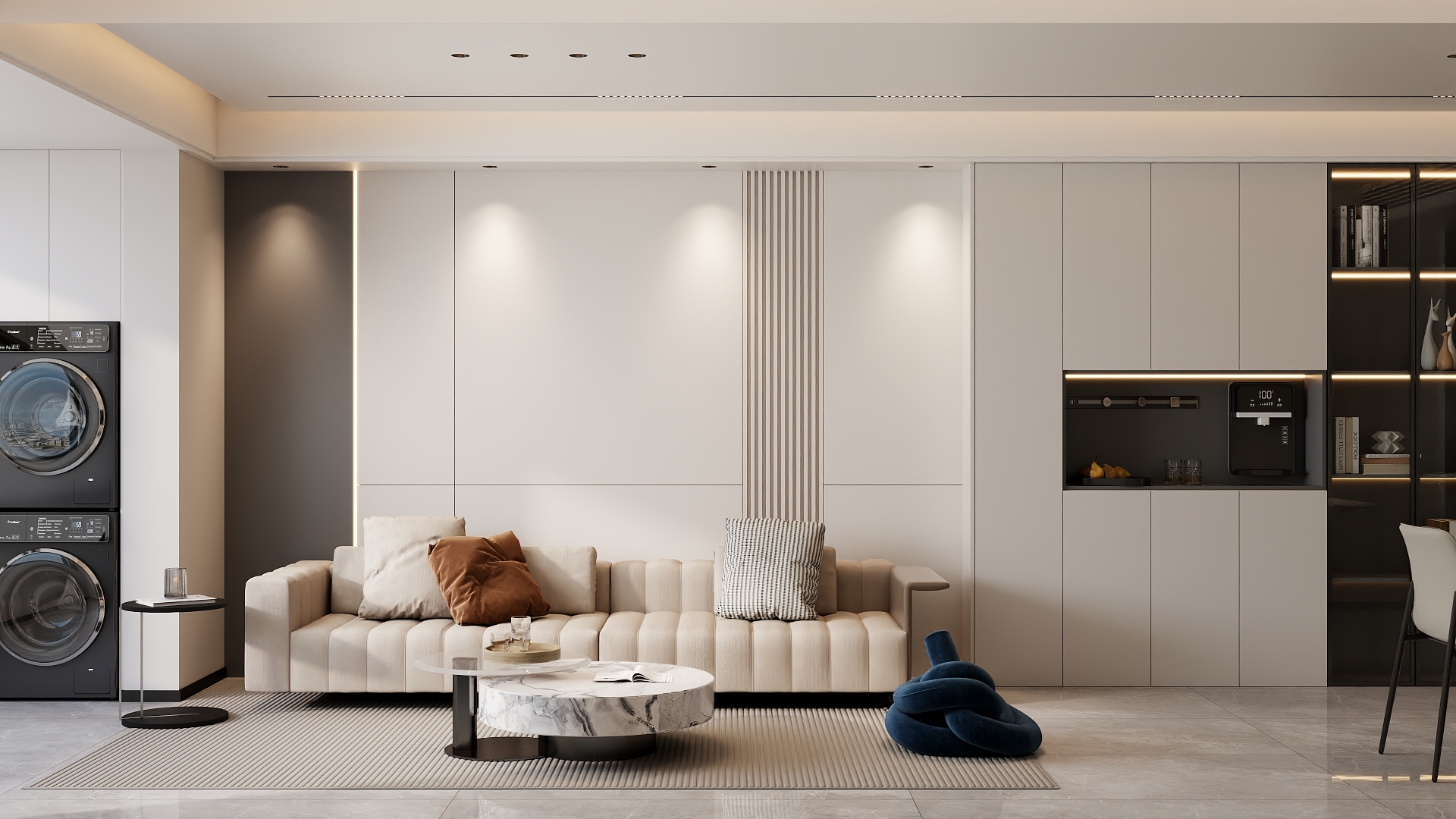 100元设计方案-99m²现代简约风格设计装修效果图