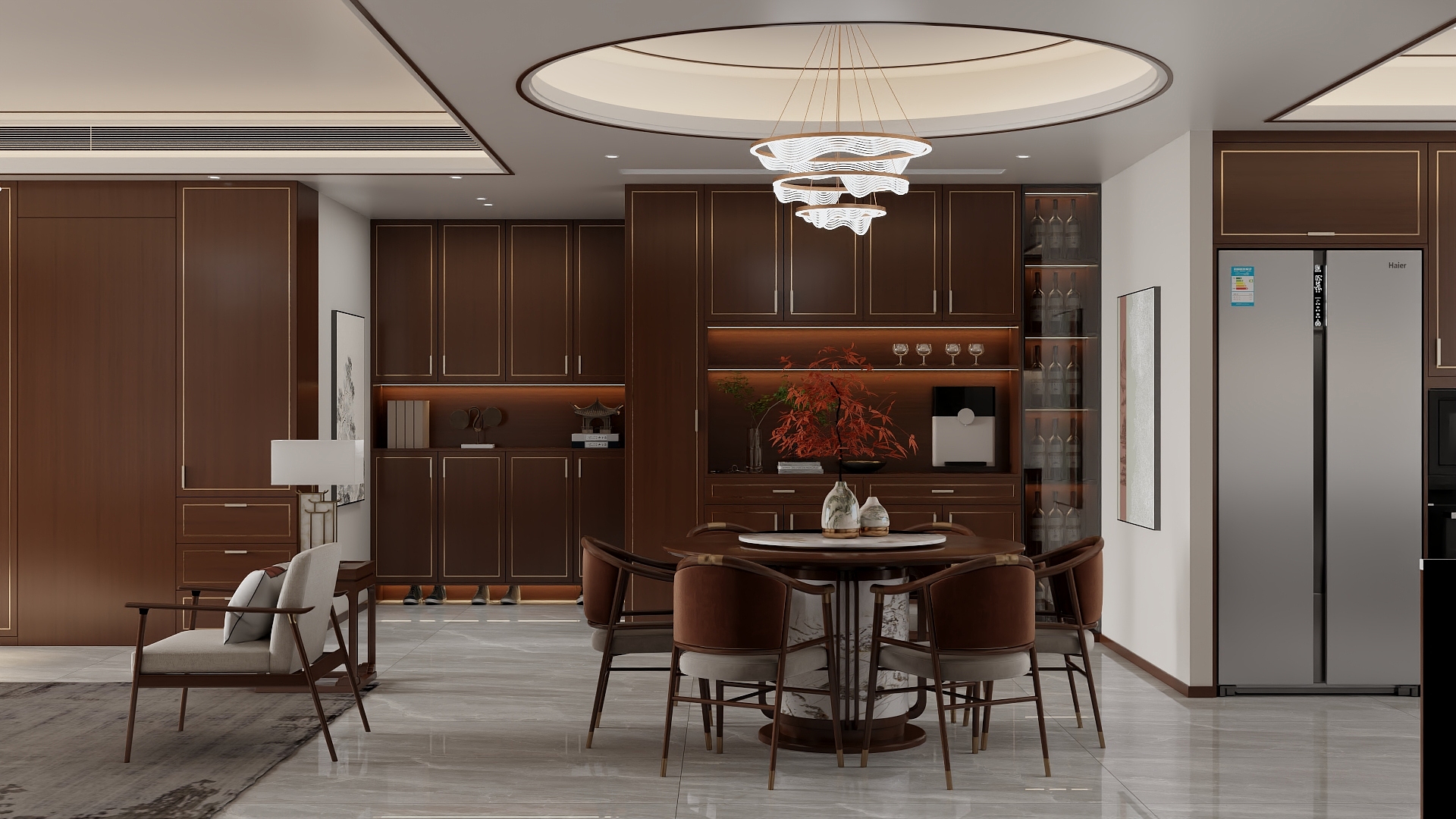 壹维空间设计-135m²新中式风格设计-装修设计方案