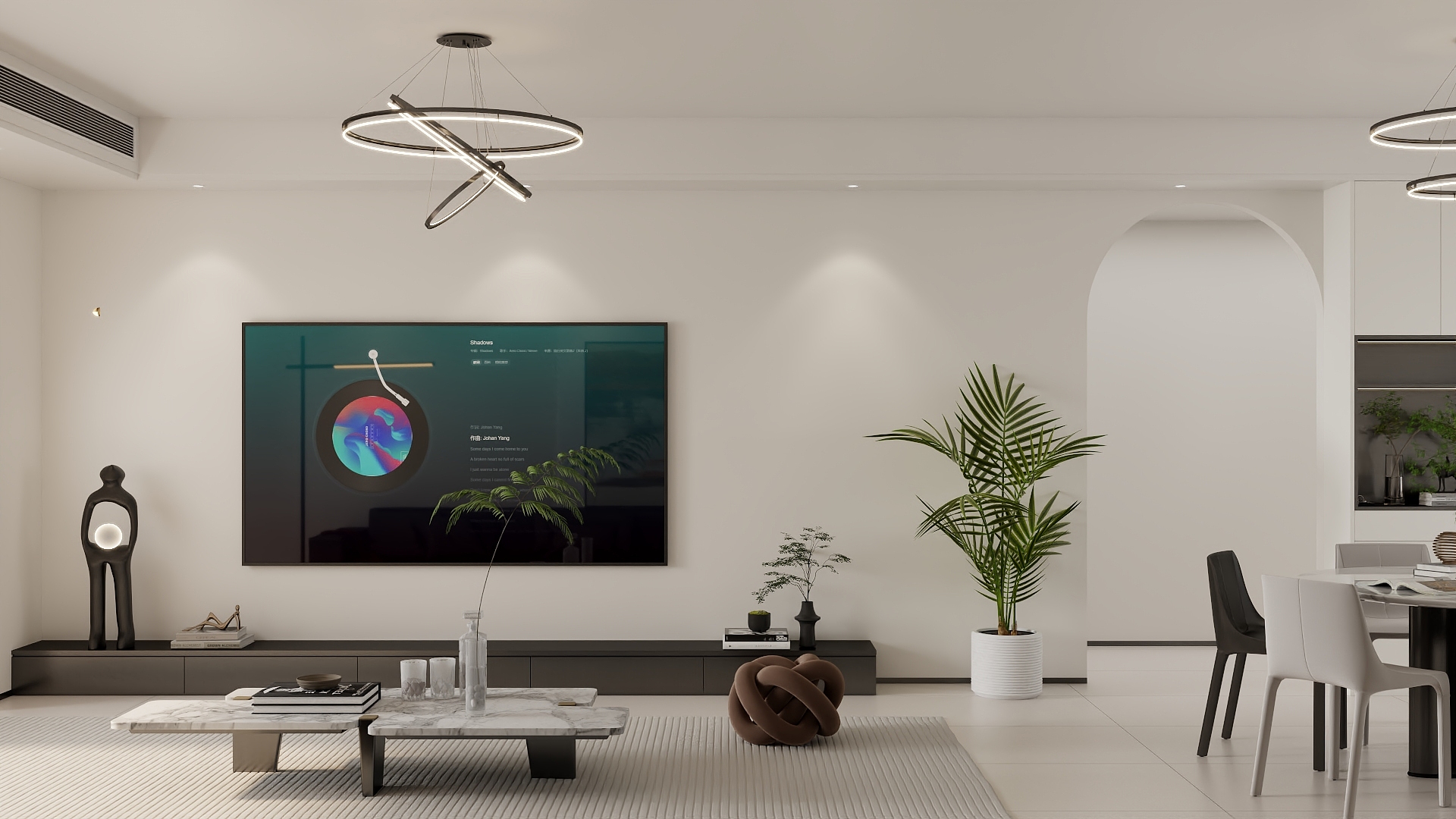 壹维空间设计-121m²现代黑白灰风格设计-装修设计方案