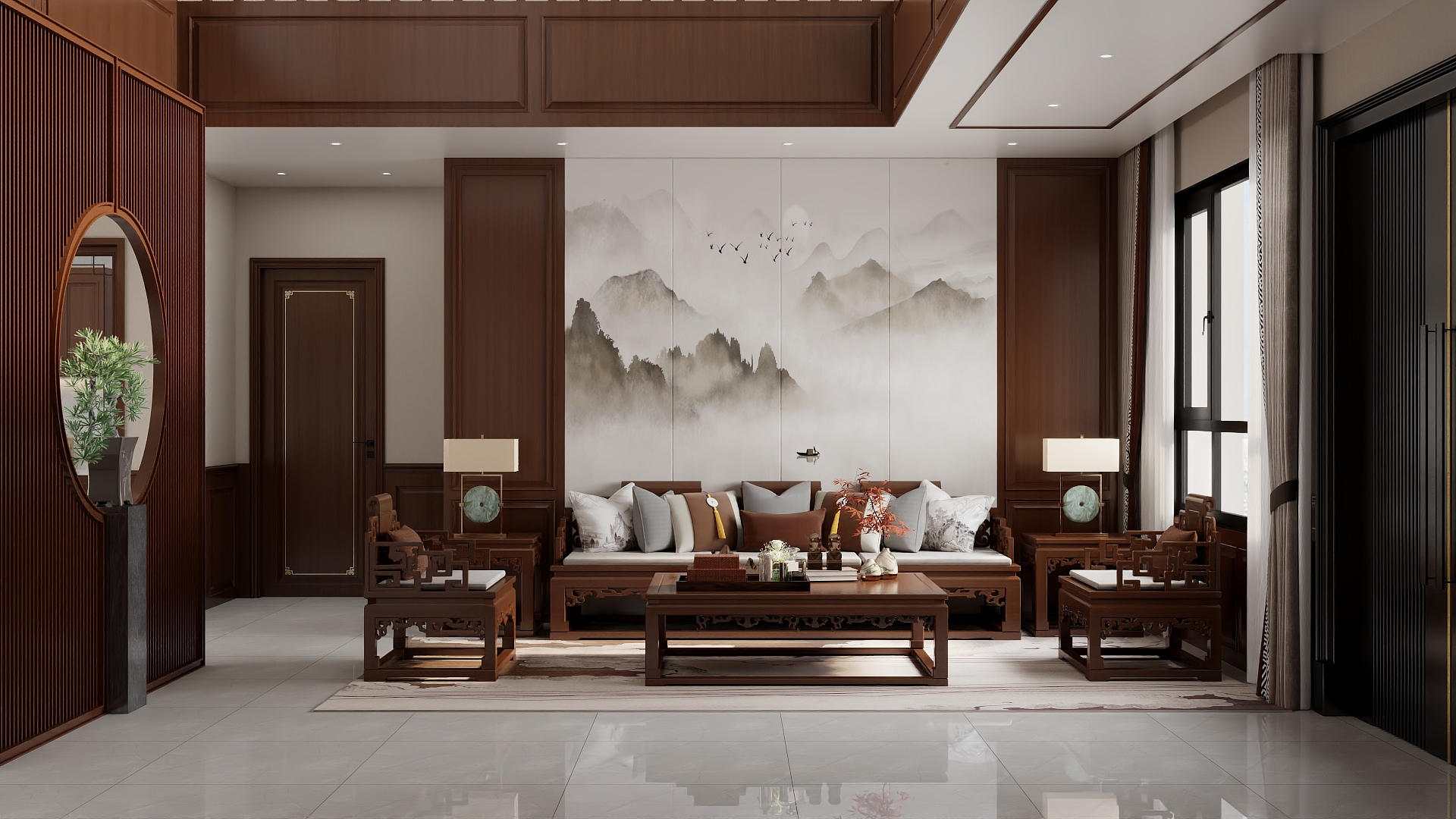 壹维空间设计-312m²新中式风格设计-装修设计方案