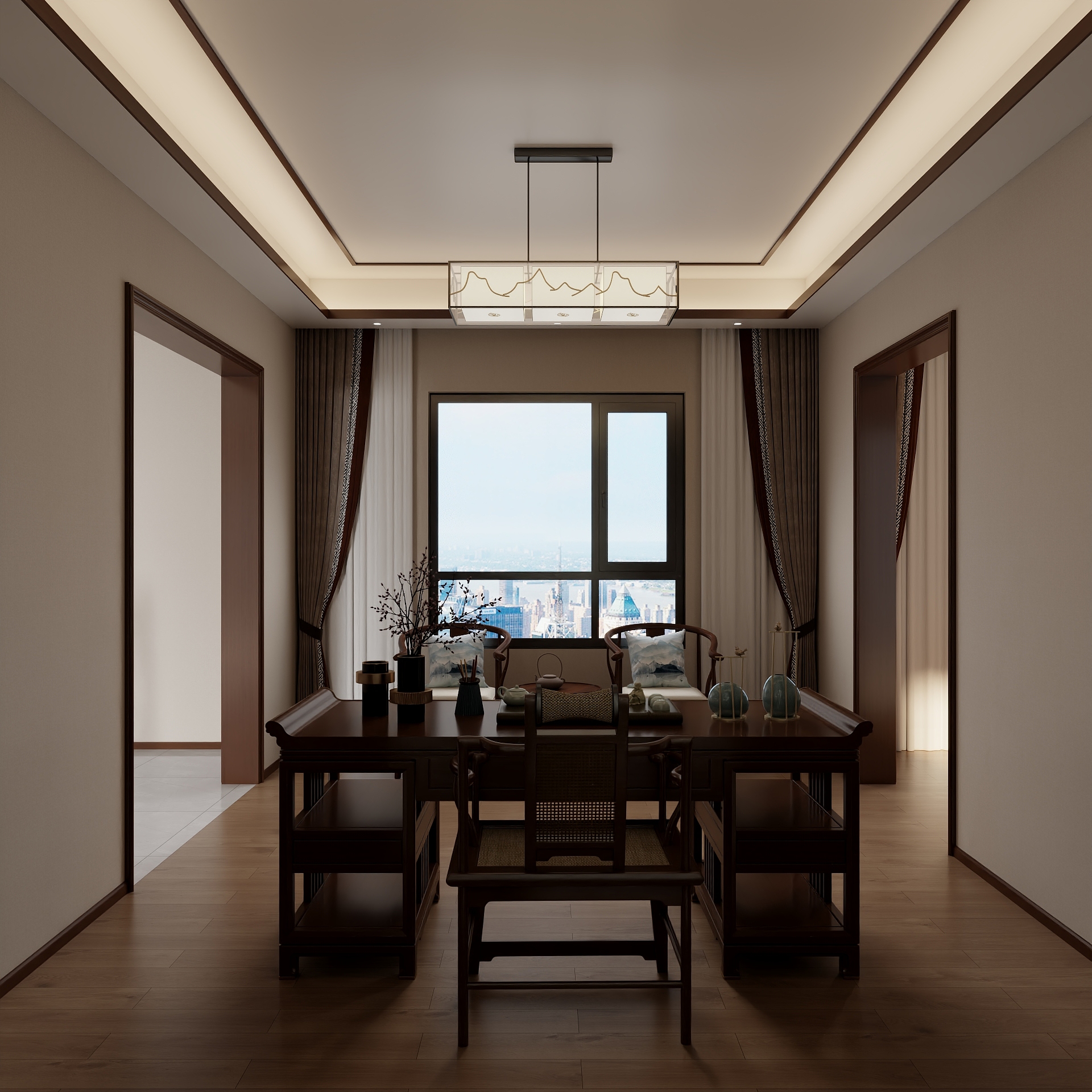 100元设计方案-312m²新中式风格设计装修效果图