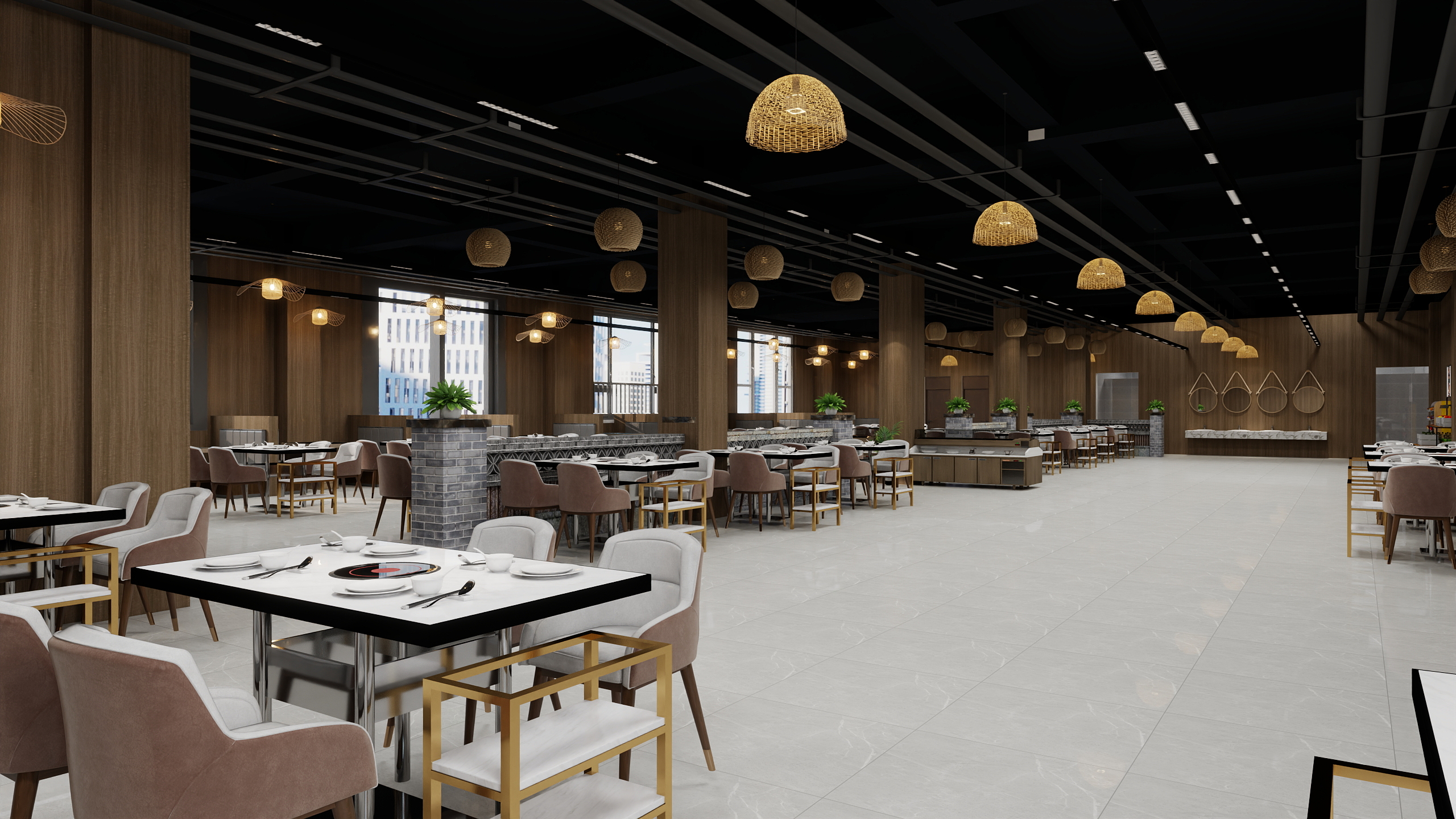 盛明轩家居装饰-胶北火锅3D-装修设计方案